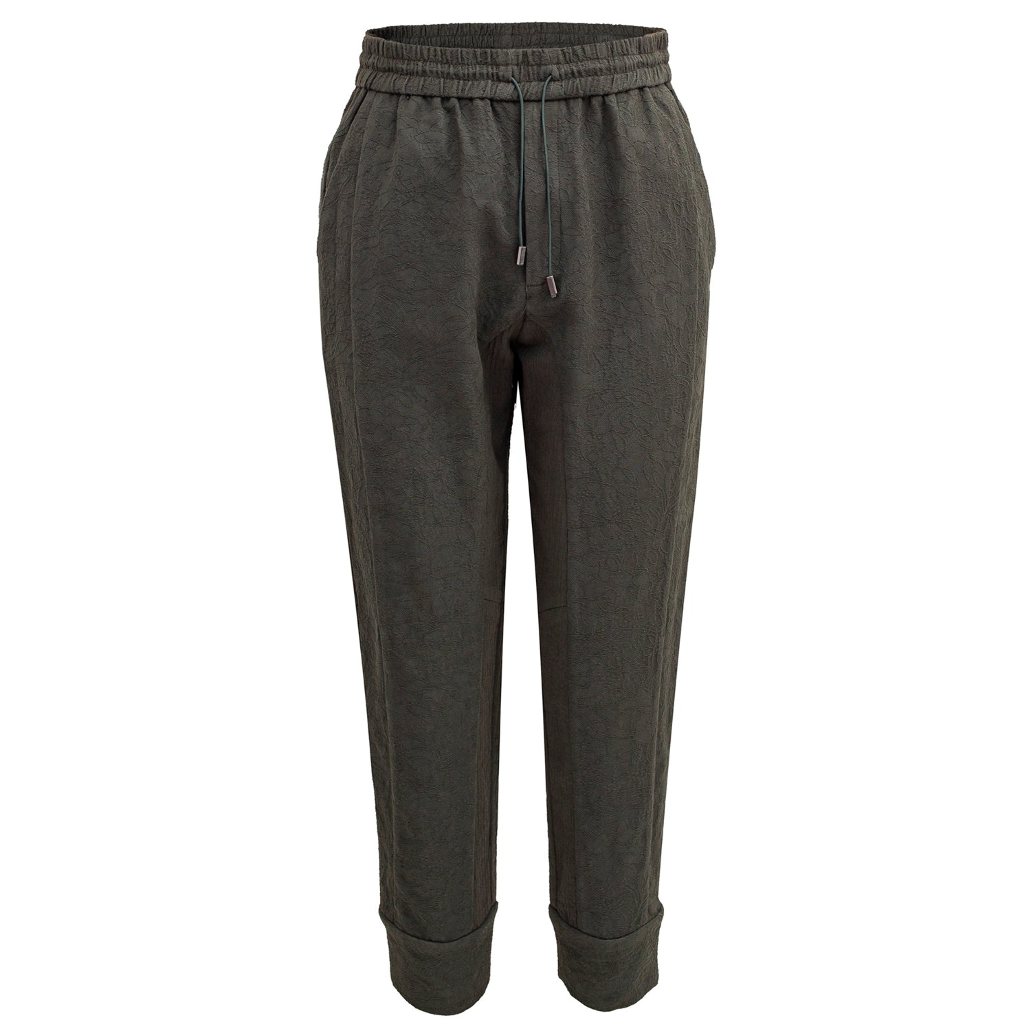 Pantalon fuselé en jacquard de coton