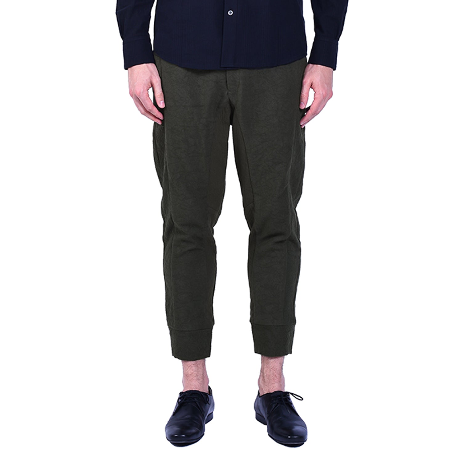 Pantalon fuselé en jacquard de coton