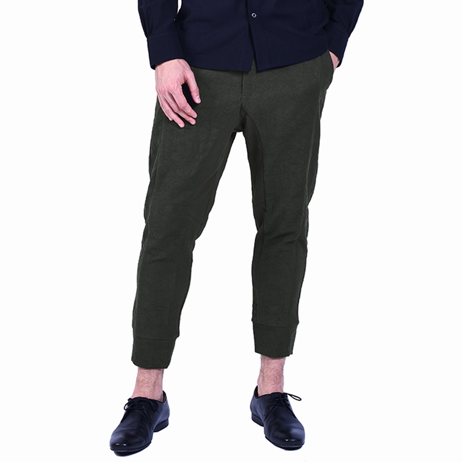 Pantalon fuselé en jacquard de coton