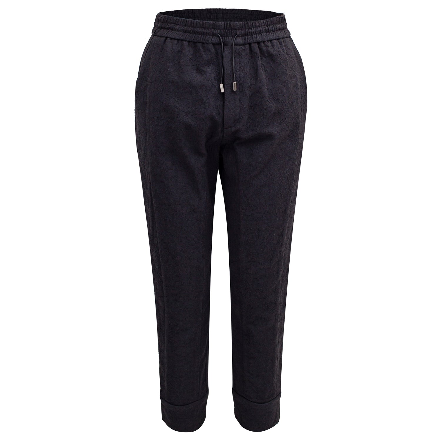 Pantalon fuselé en jacquard de coton