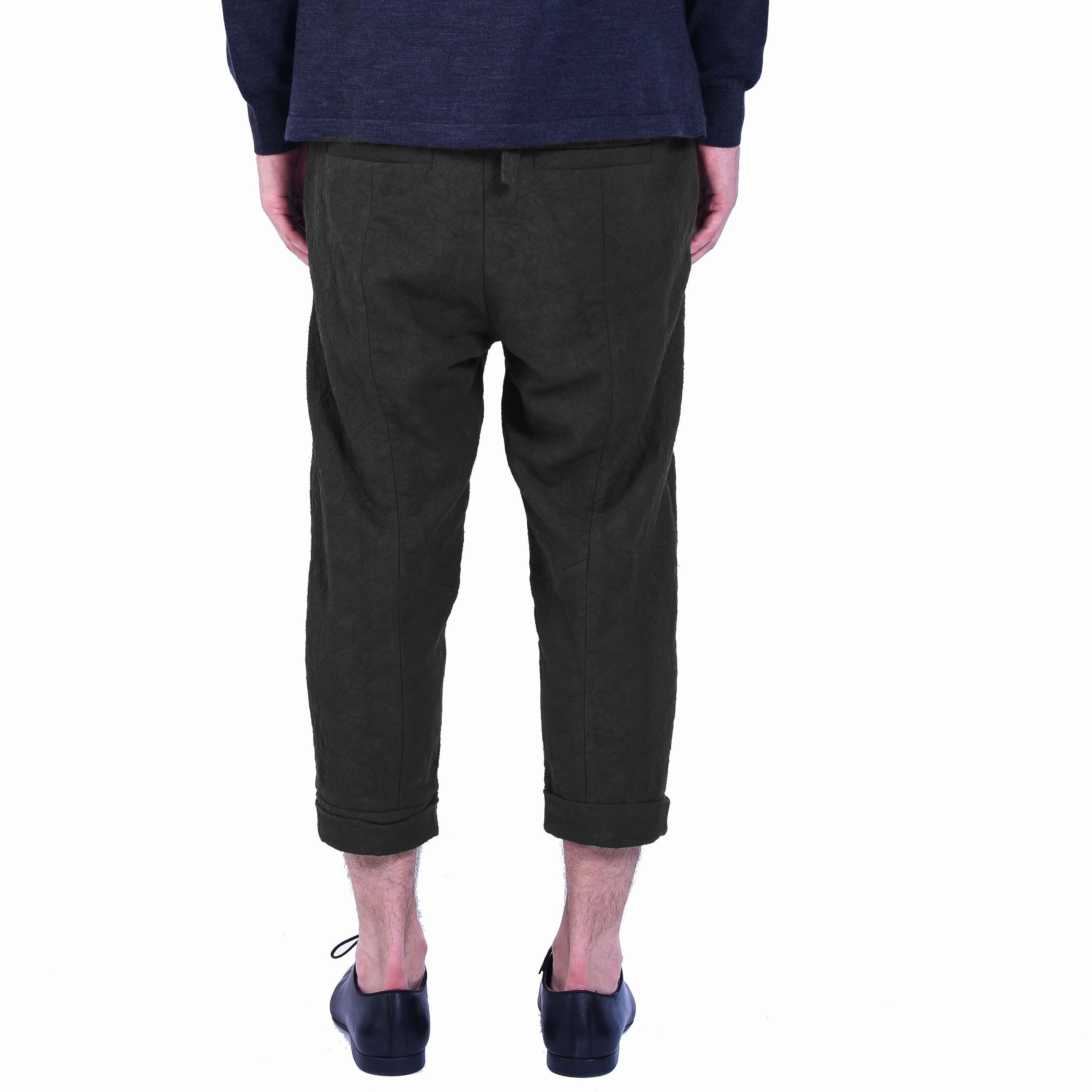 Pantalon en jacquard de coton avec double taille