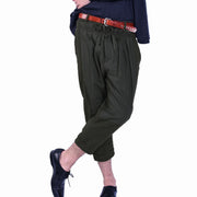 Pantalon en jacquard de coton avec double taille