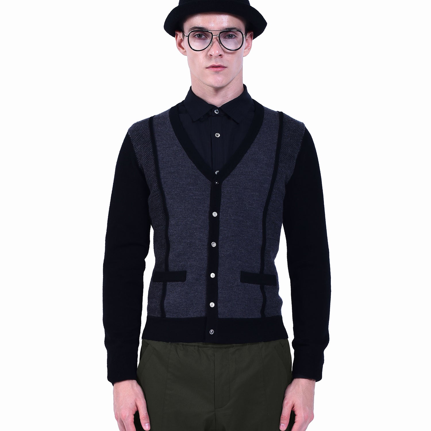 Gilet en laine légère à dos satinée