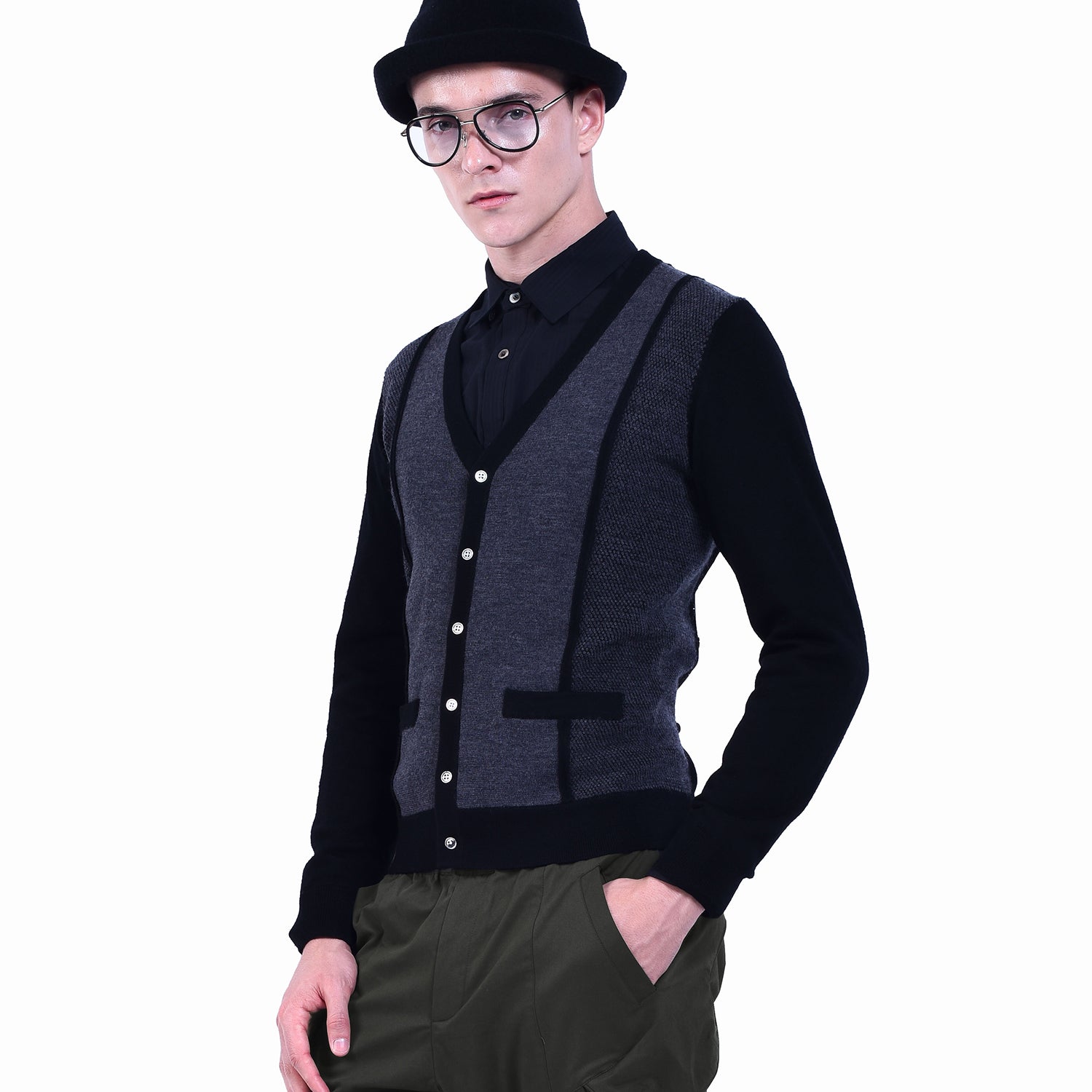 Gilet en laine légère à dos satinée