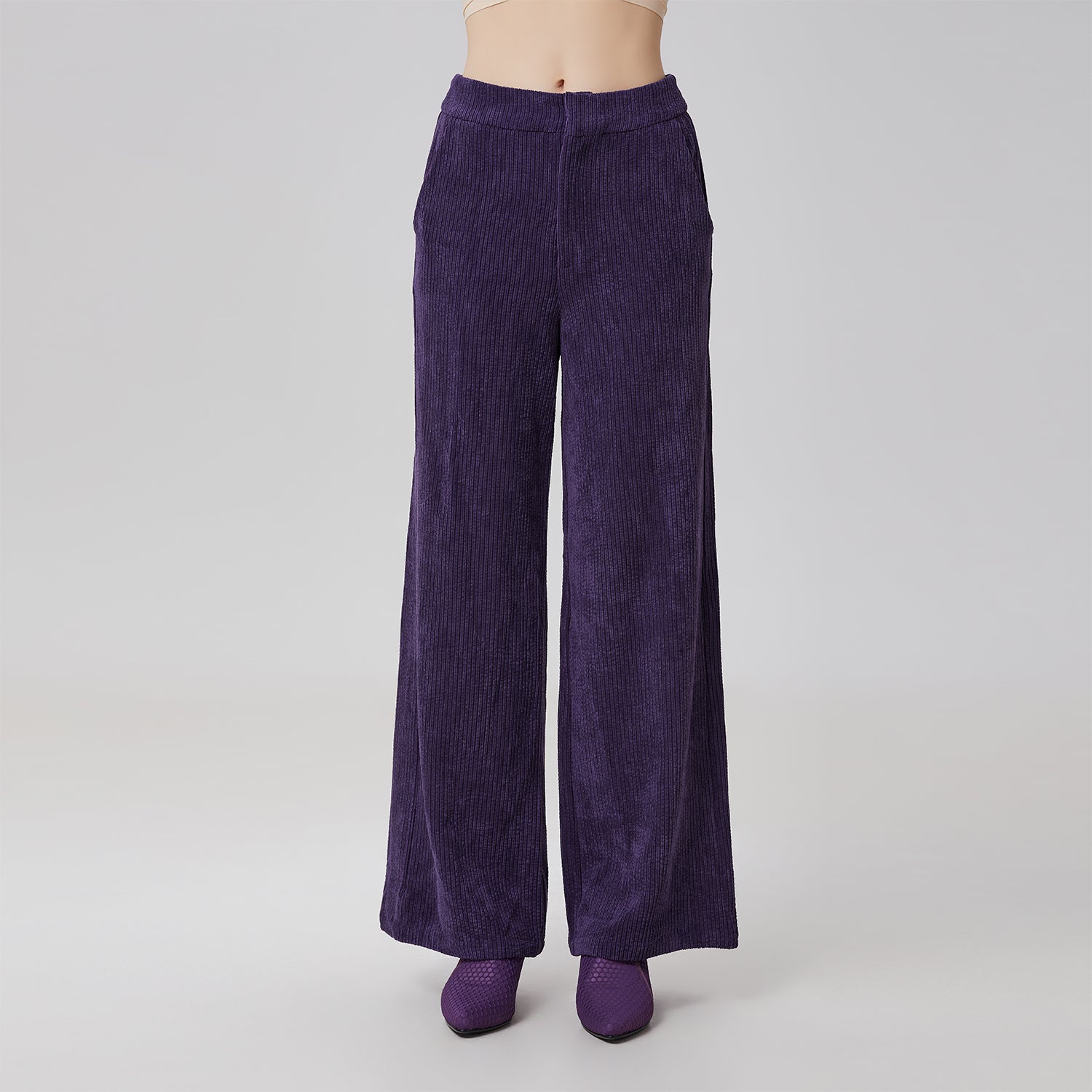 Pantalon droit en velours