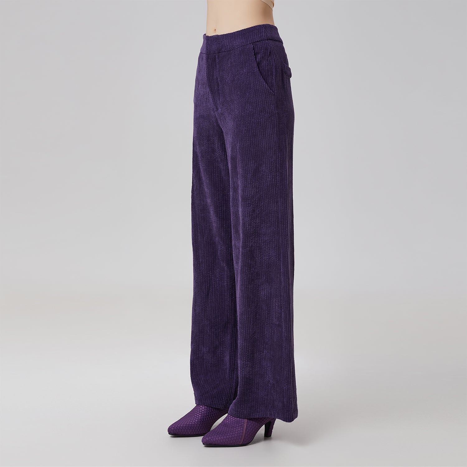 Pantalon droit en velours