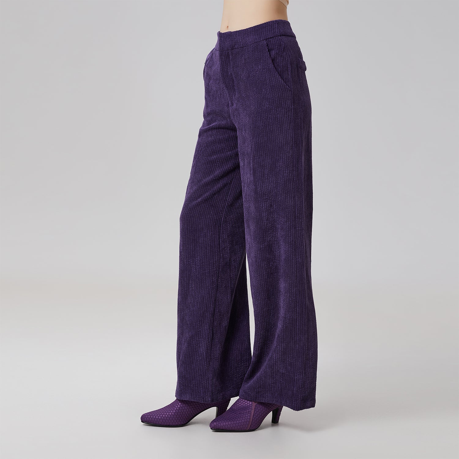 Pantalon droit en velours