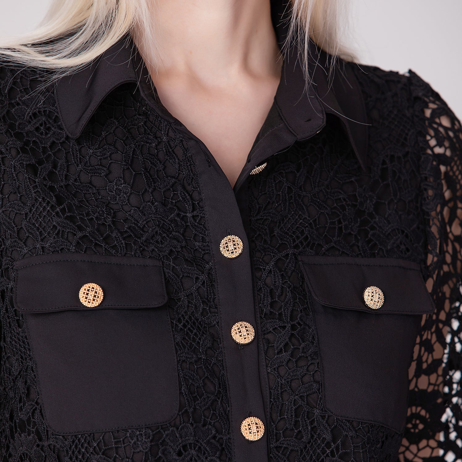 Chemise boutonnée en dentelle