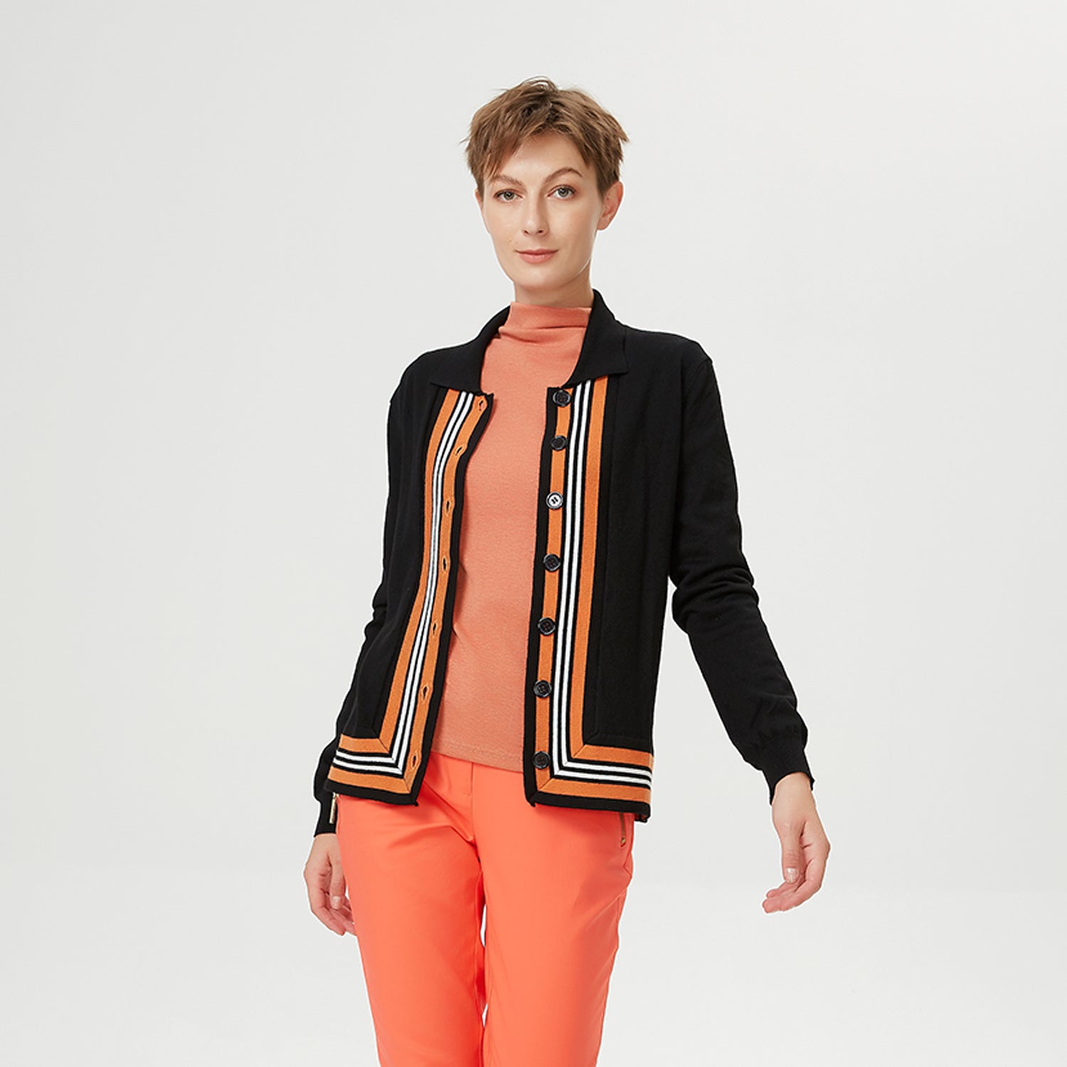 Cardigan à bords contrastés