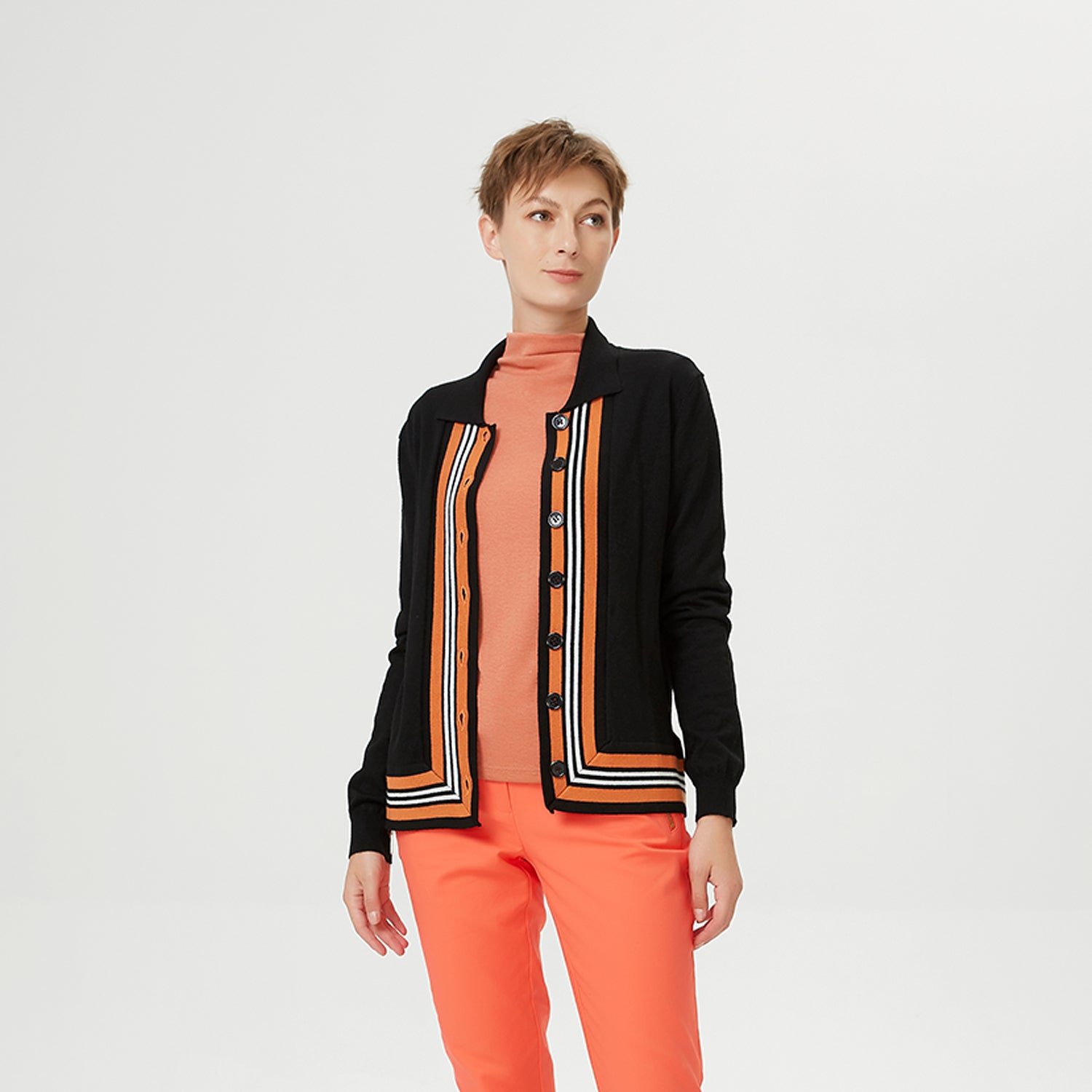 Cardigan à bords contrastés