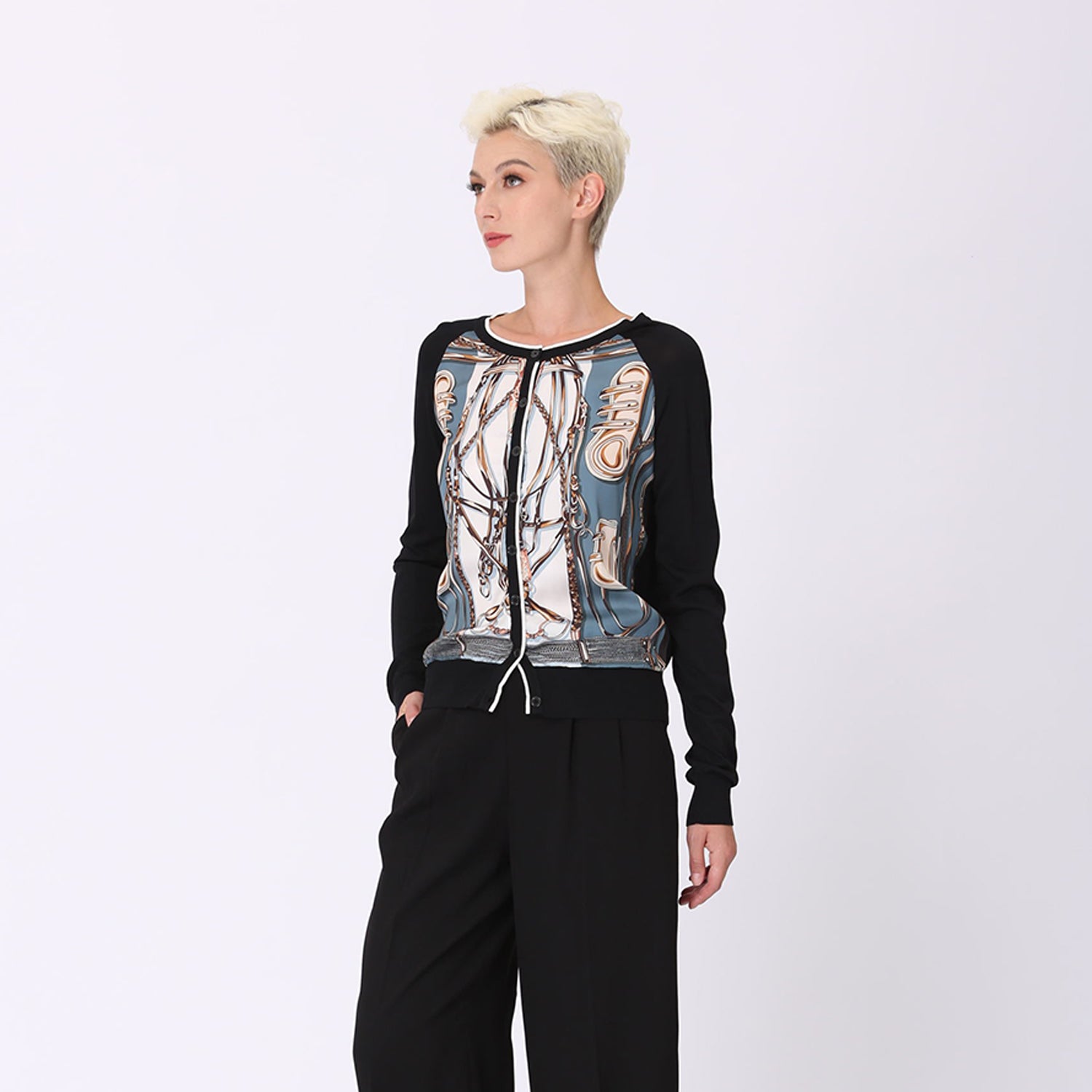 Cardigan à imprimé devant
