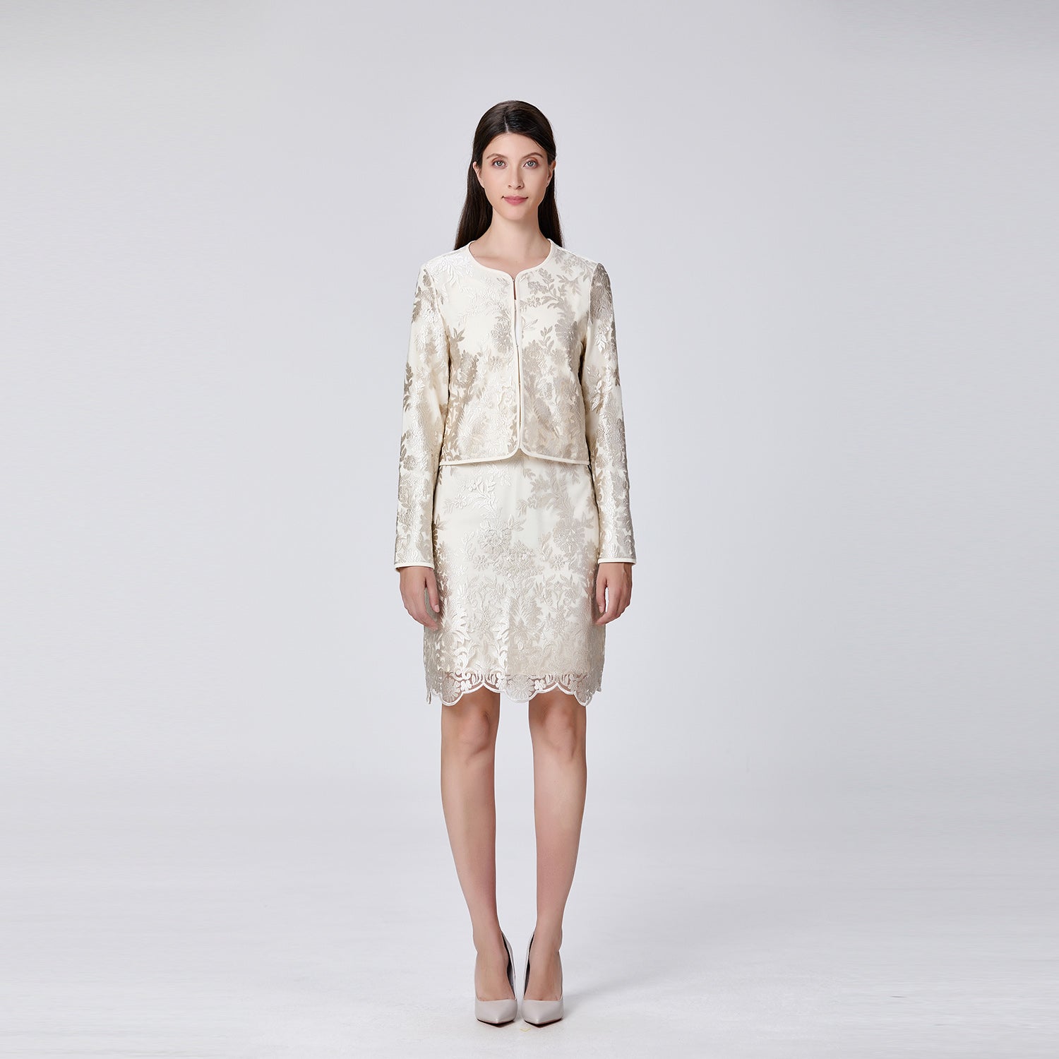 Veste brocart satin avec biais