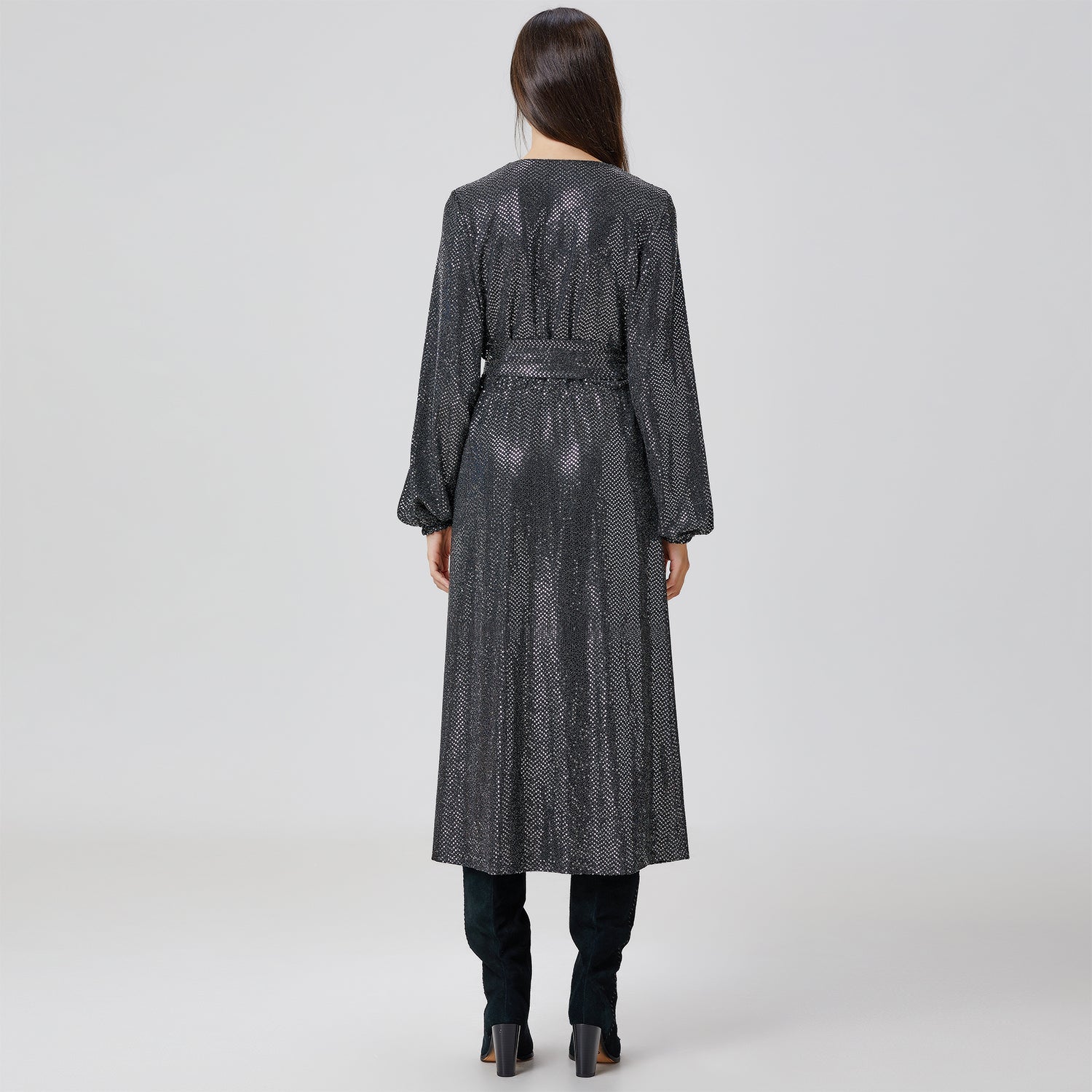 Robe coeur-croisé à strass