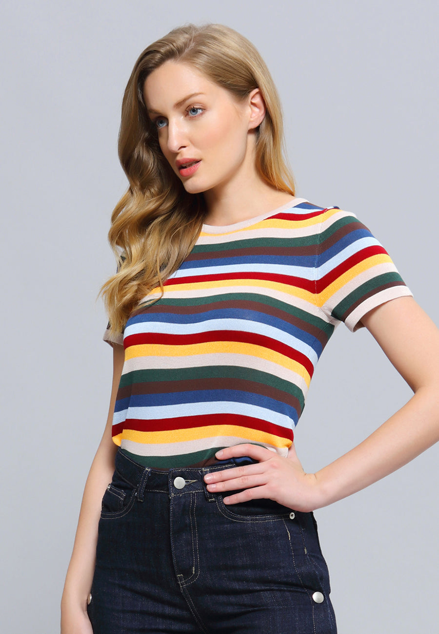 T-shirt à rayures colorées