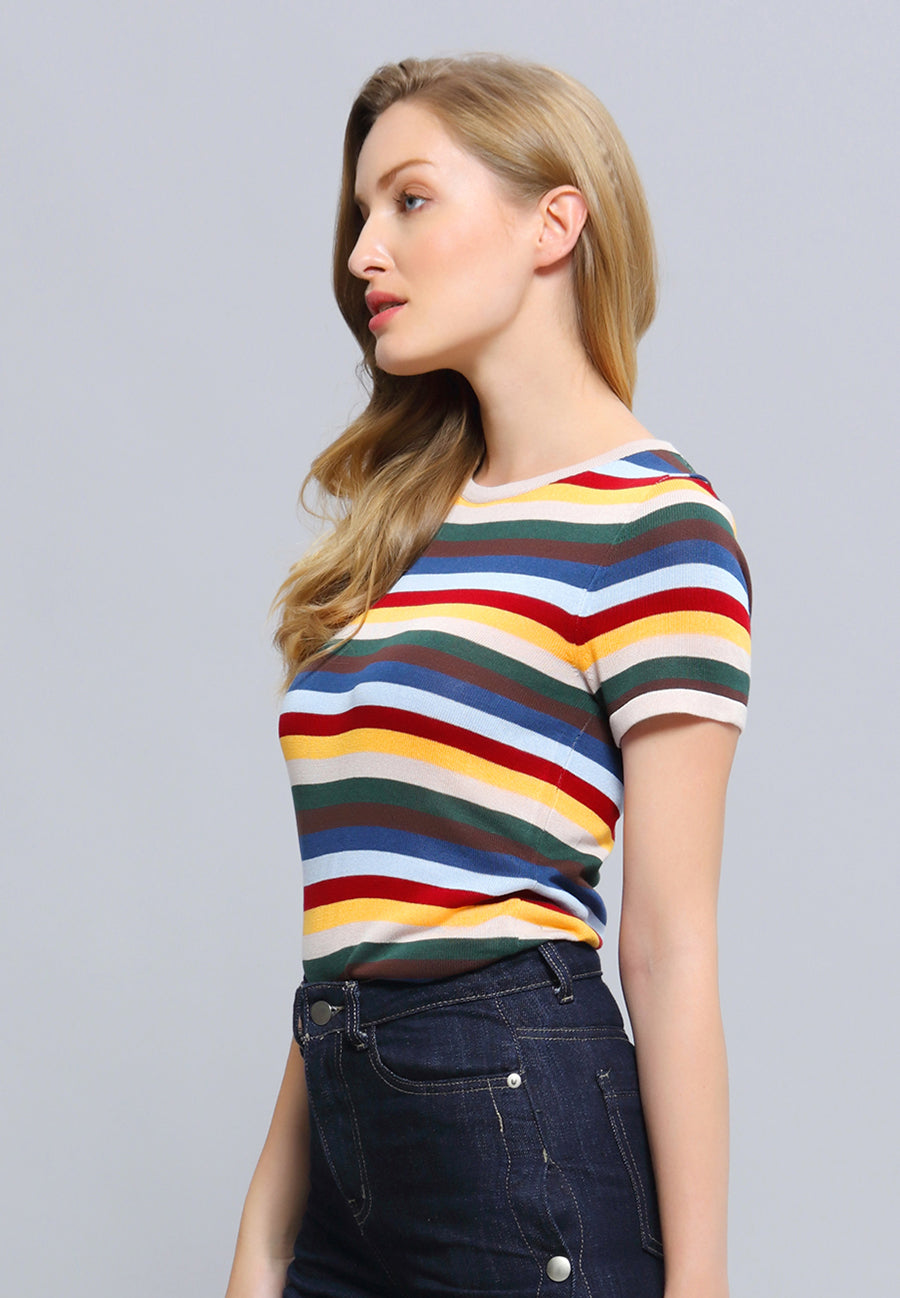 T-shirt à rayures colorées