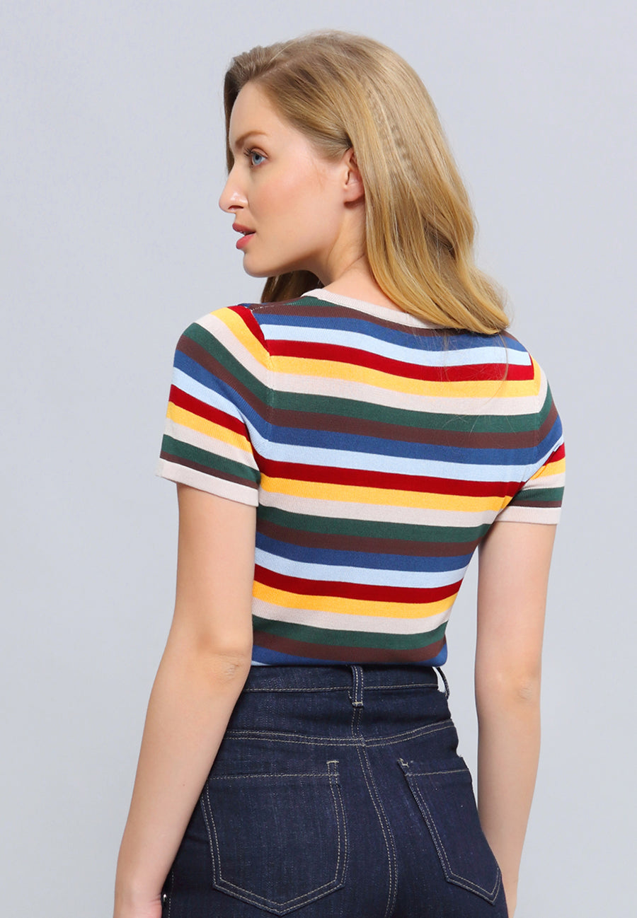 T-shirt à rayures colorées