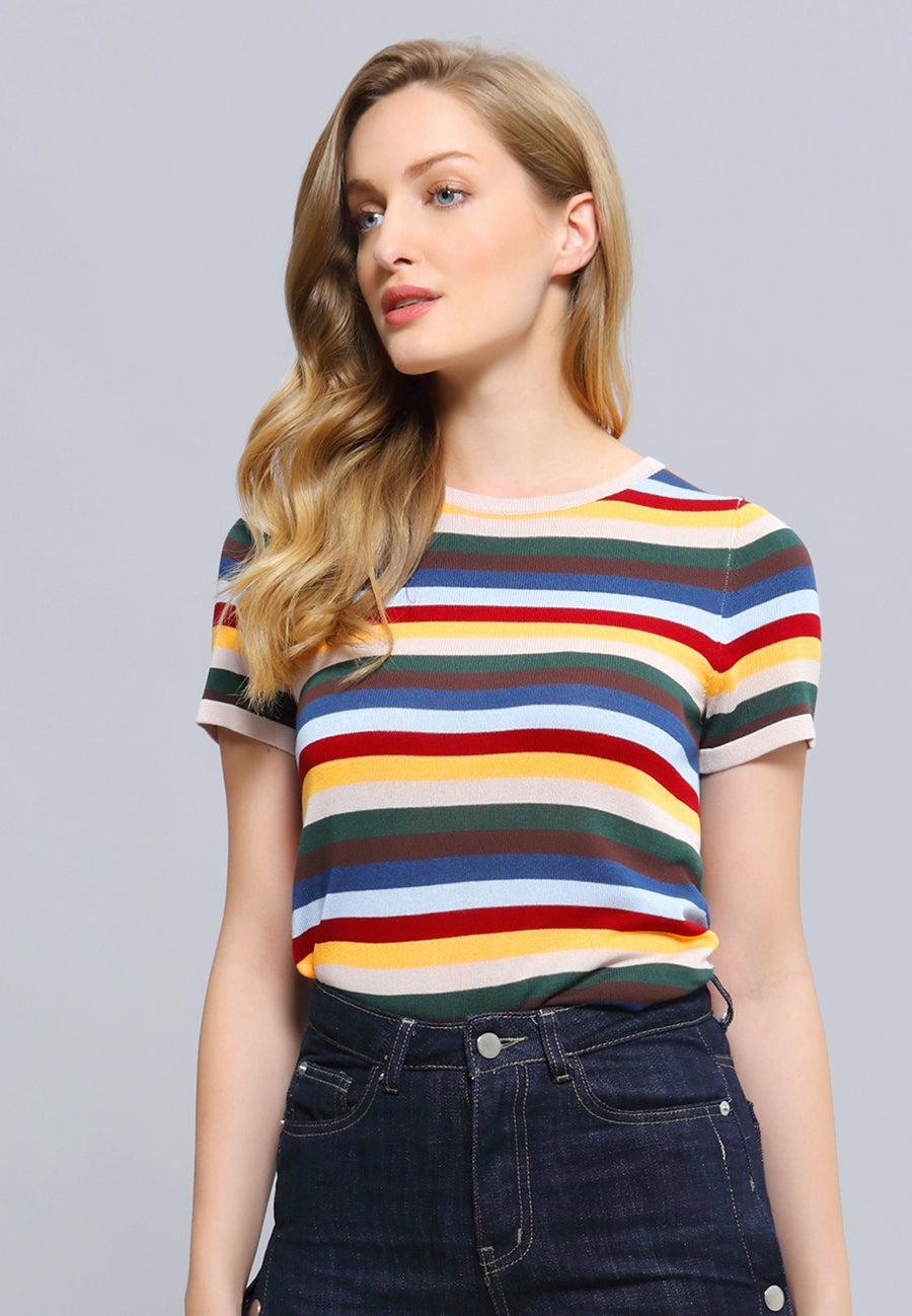 T-shirt à rayures colorées