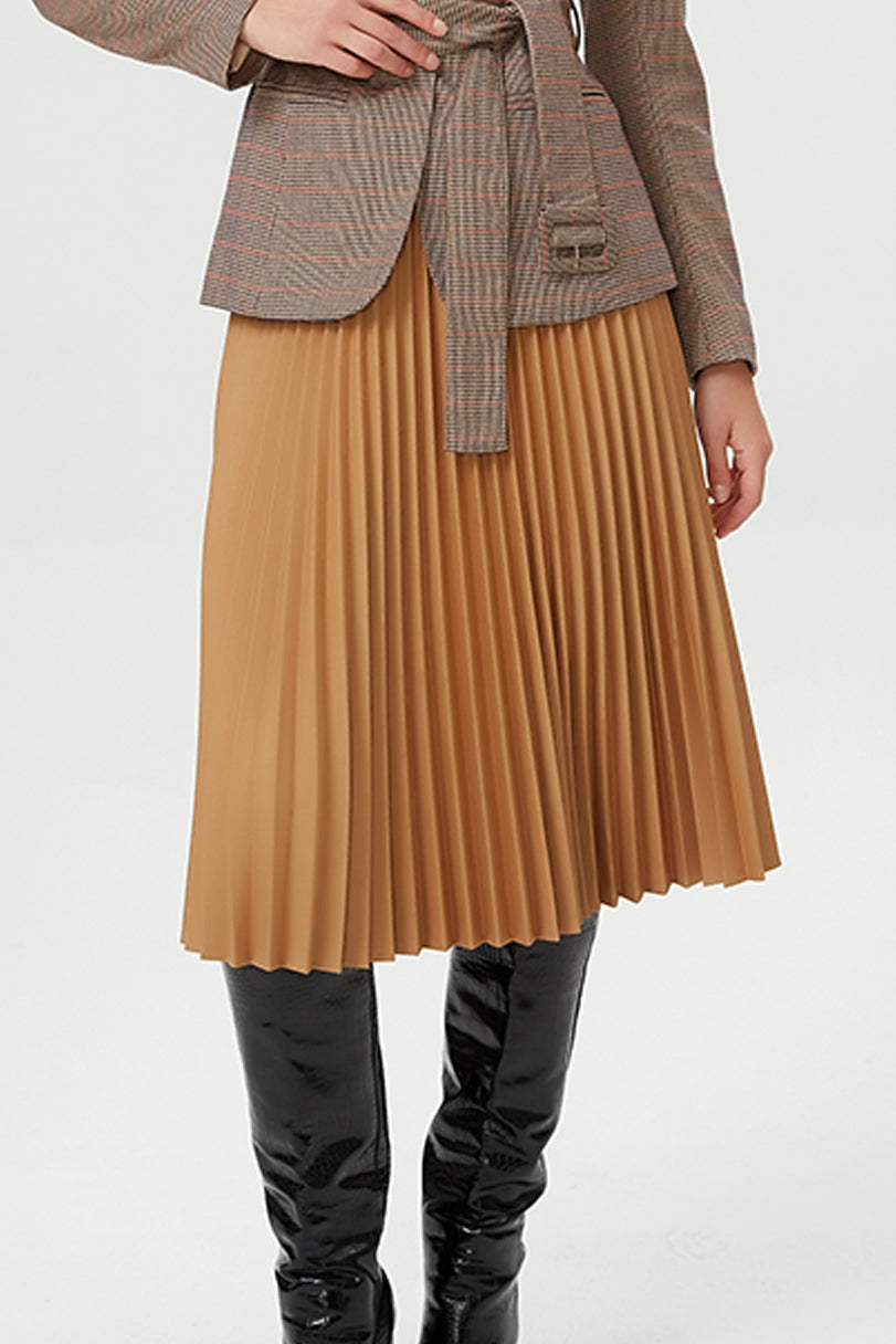 Jupe plissée et taille élastique contrastée