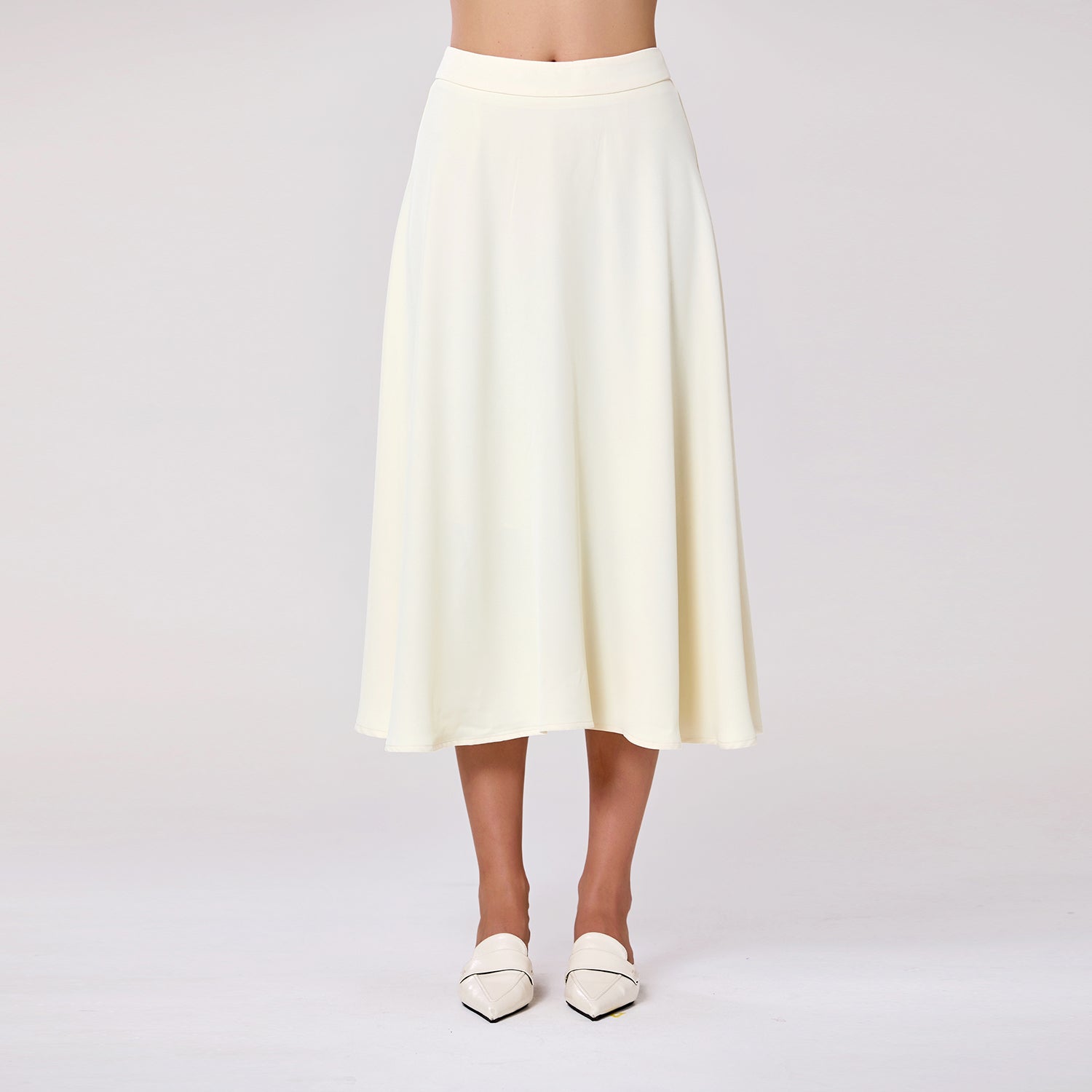 Jupe midi fluide évasée