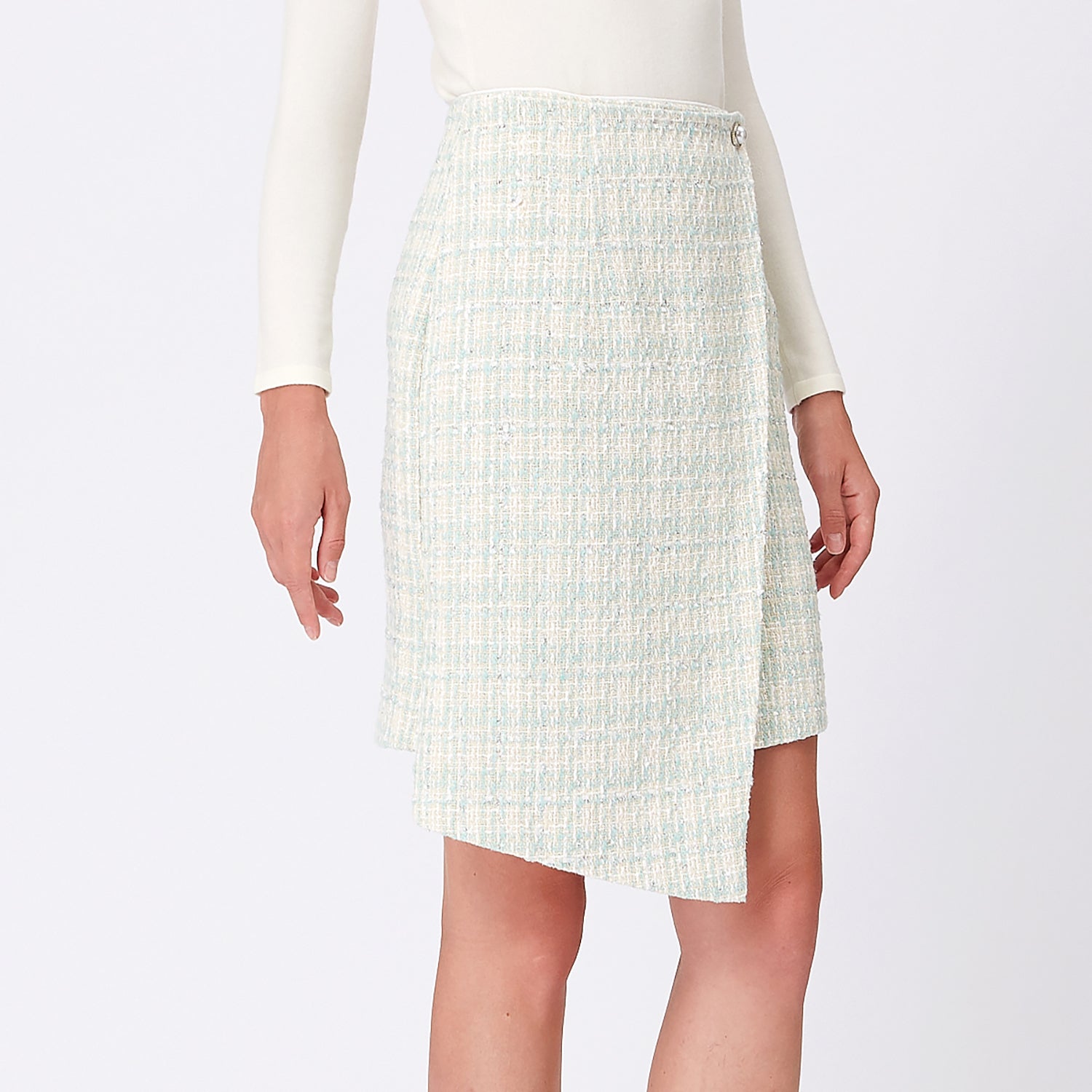 Jupe asymétrique en tweed