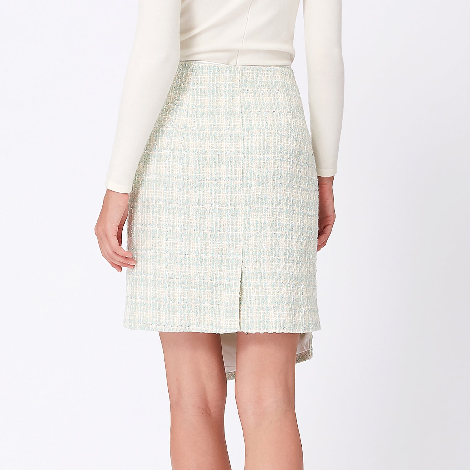 Jupe asymétrique en tweed