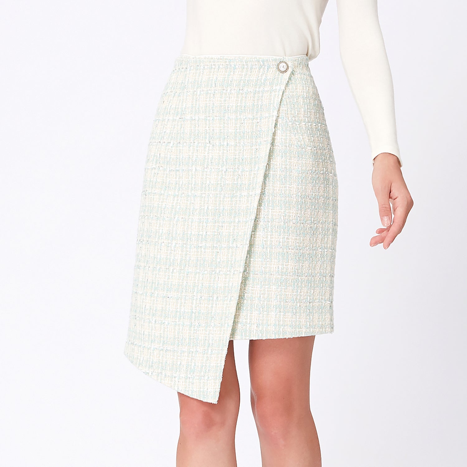 Jupe asymétrique en tweed