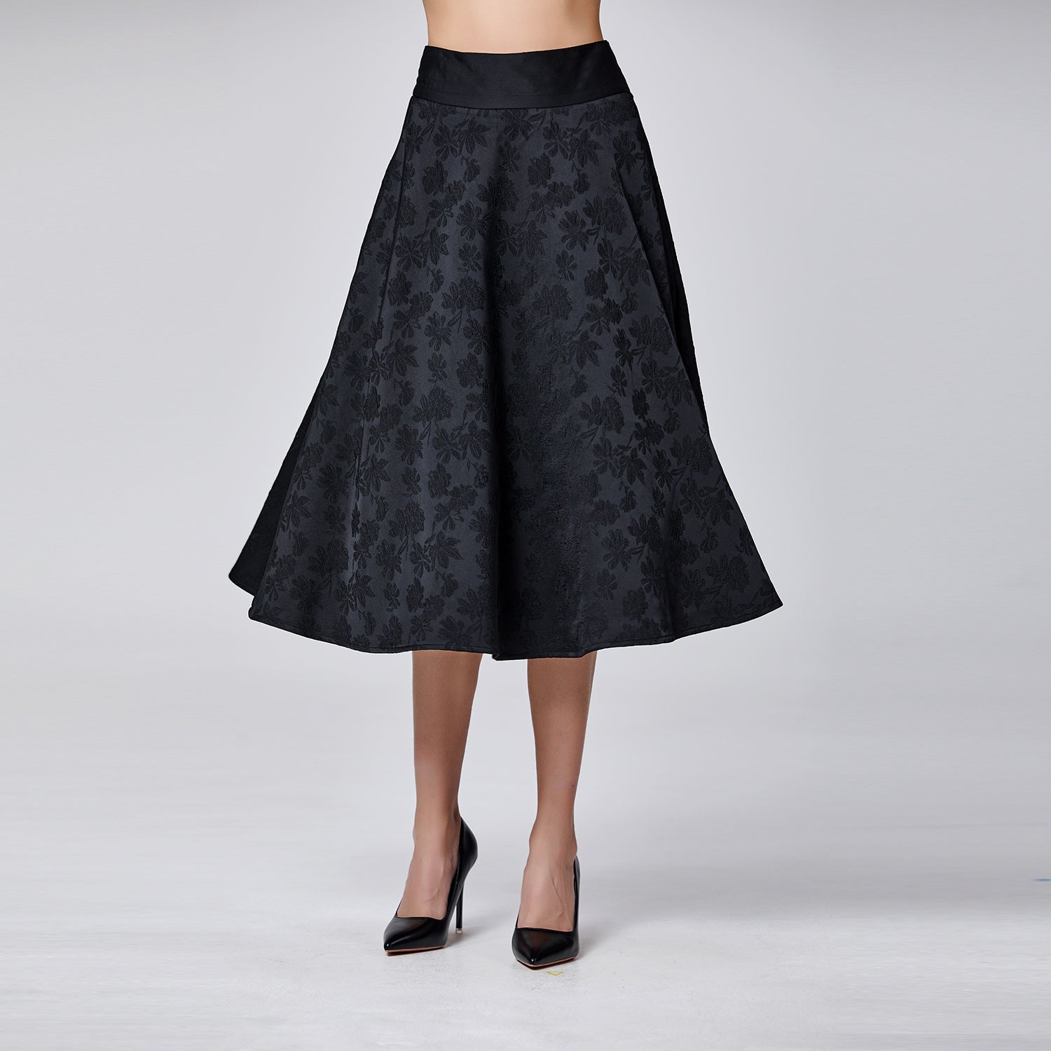 Jupe évasée en jacquard