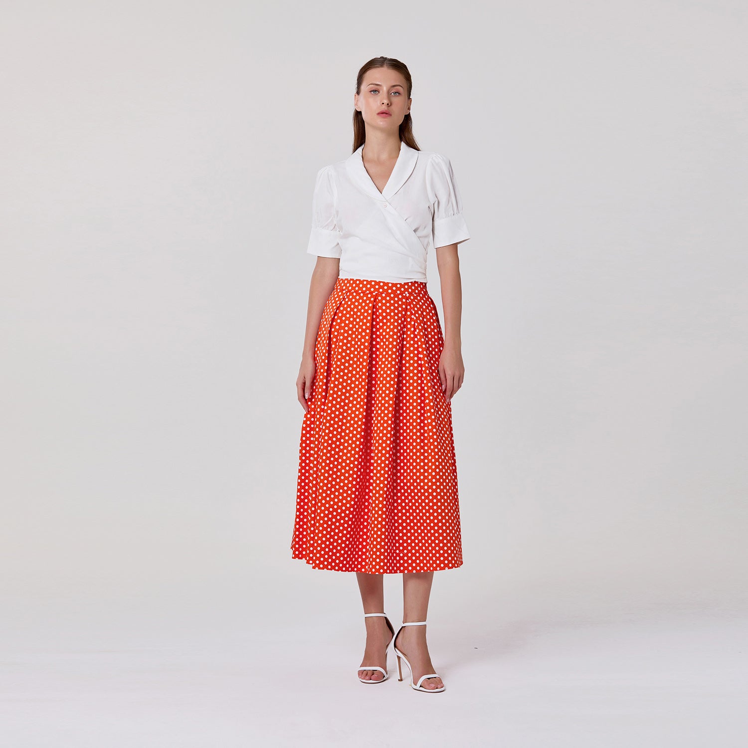 Jupe midi évasée à pois - Smart & Joy