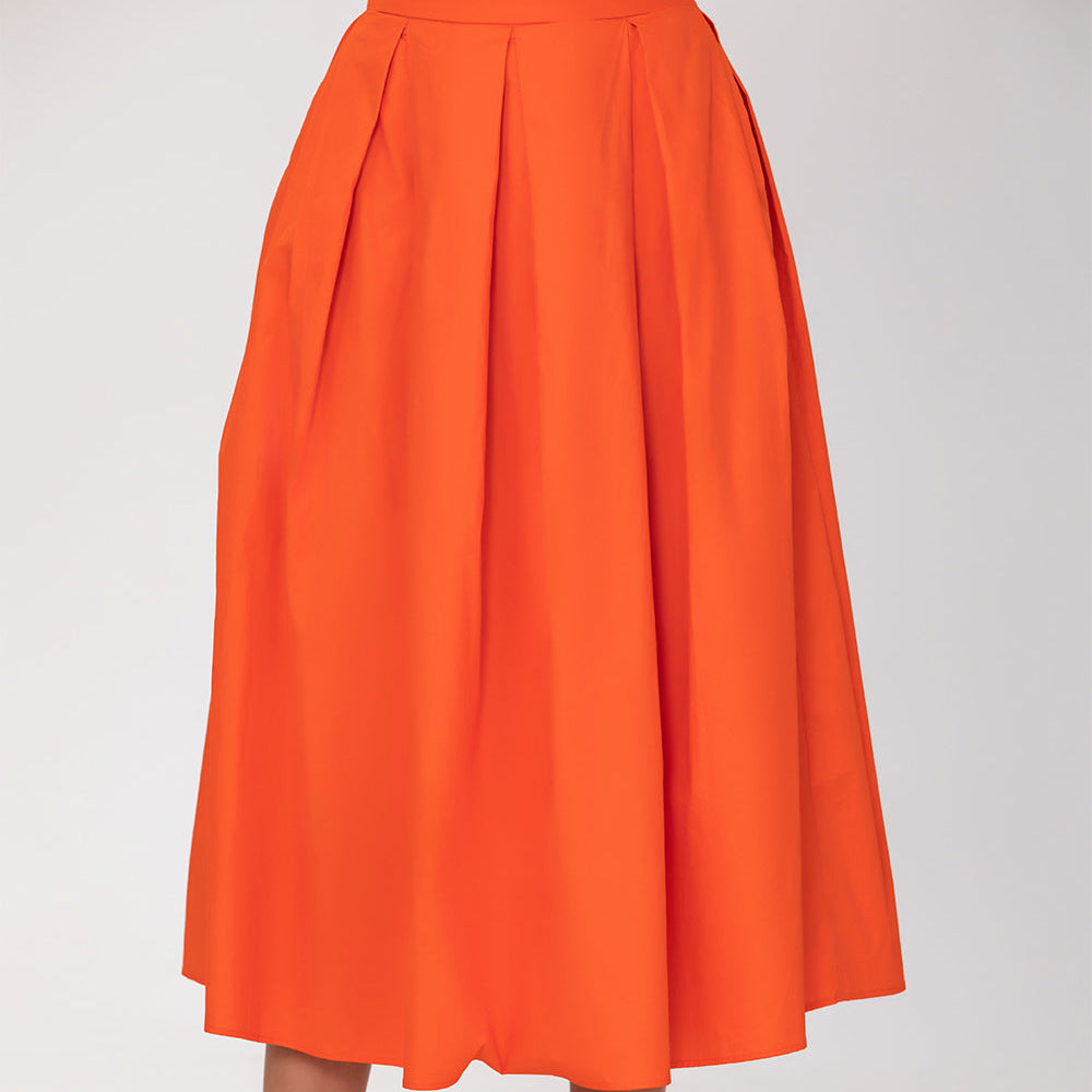 Jupe midi évasée en coton