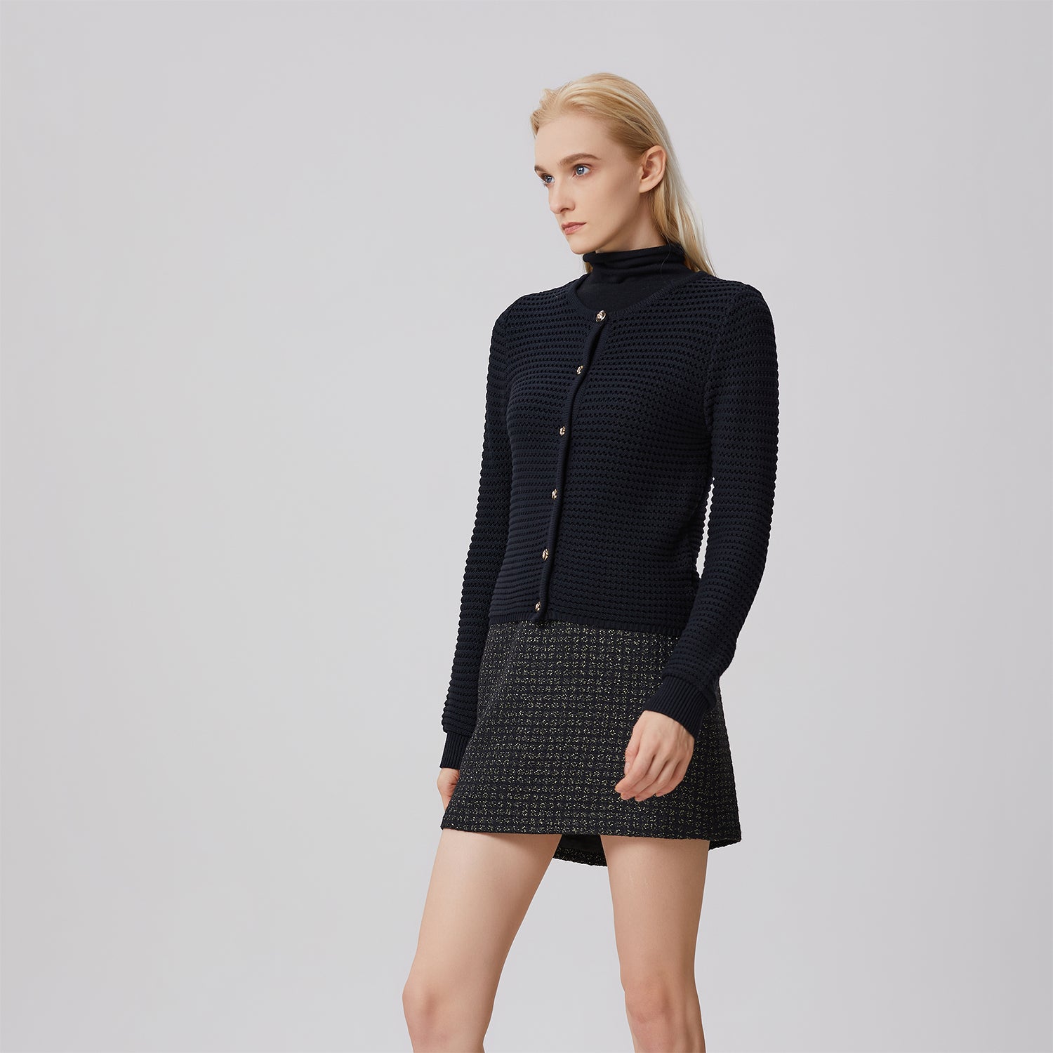 Mini-jupe tweed trapèze