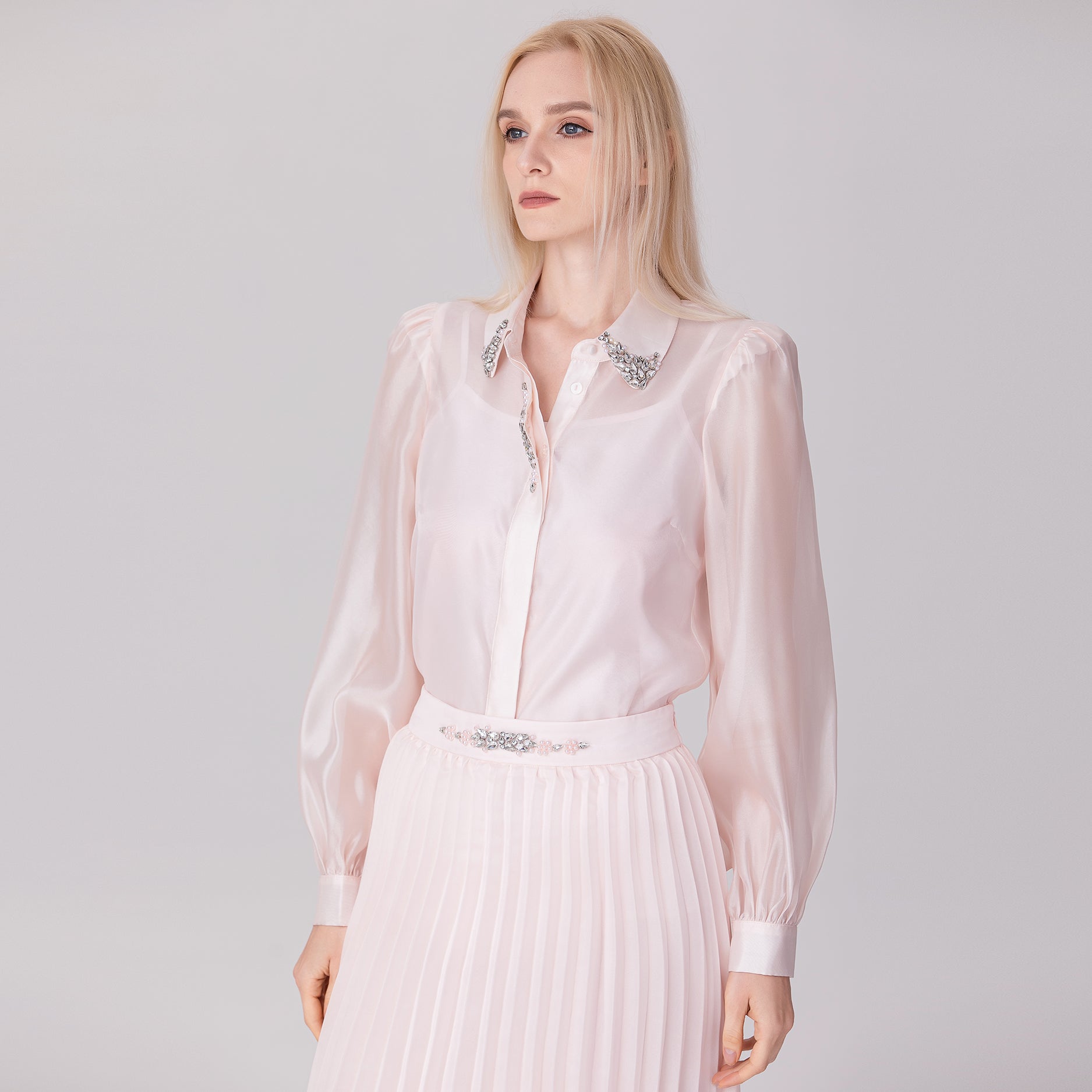 Jupe plissée en organza