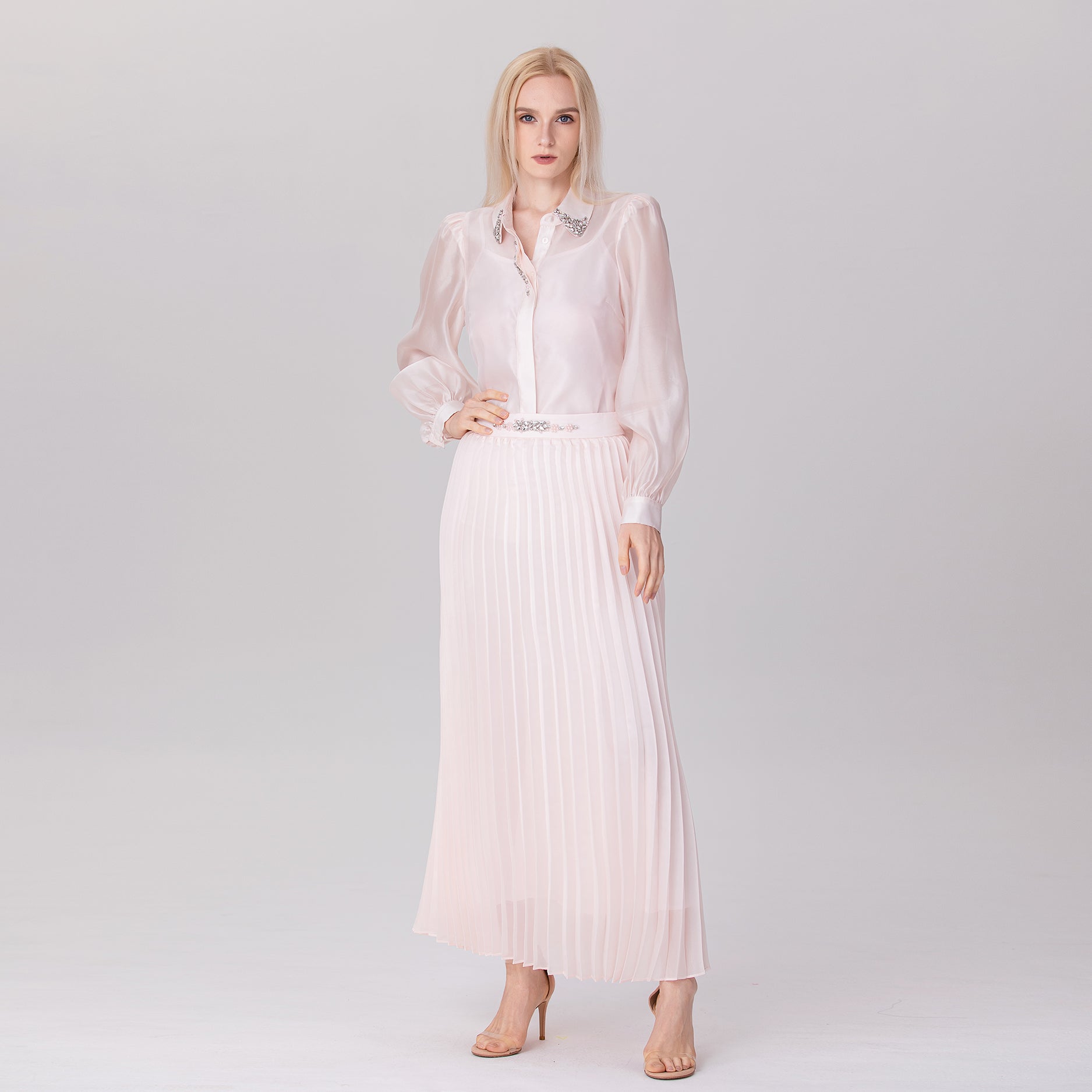 Jupe plissée en organza