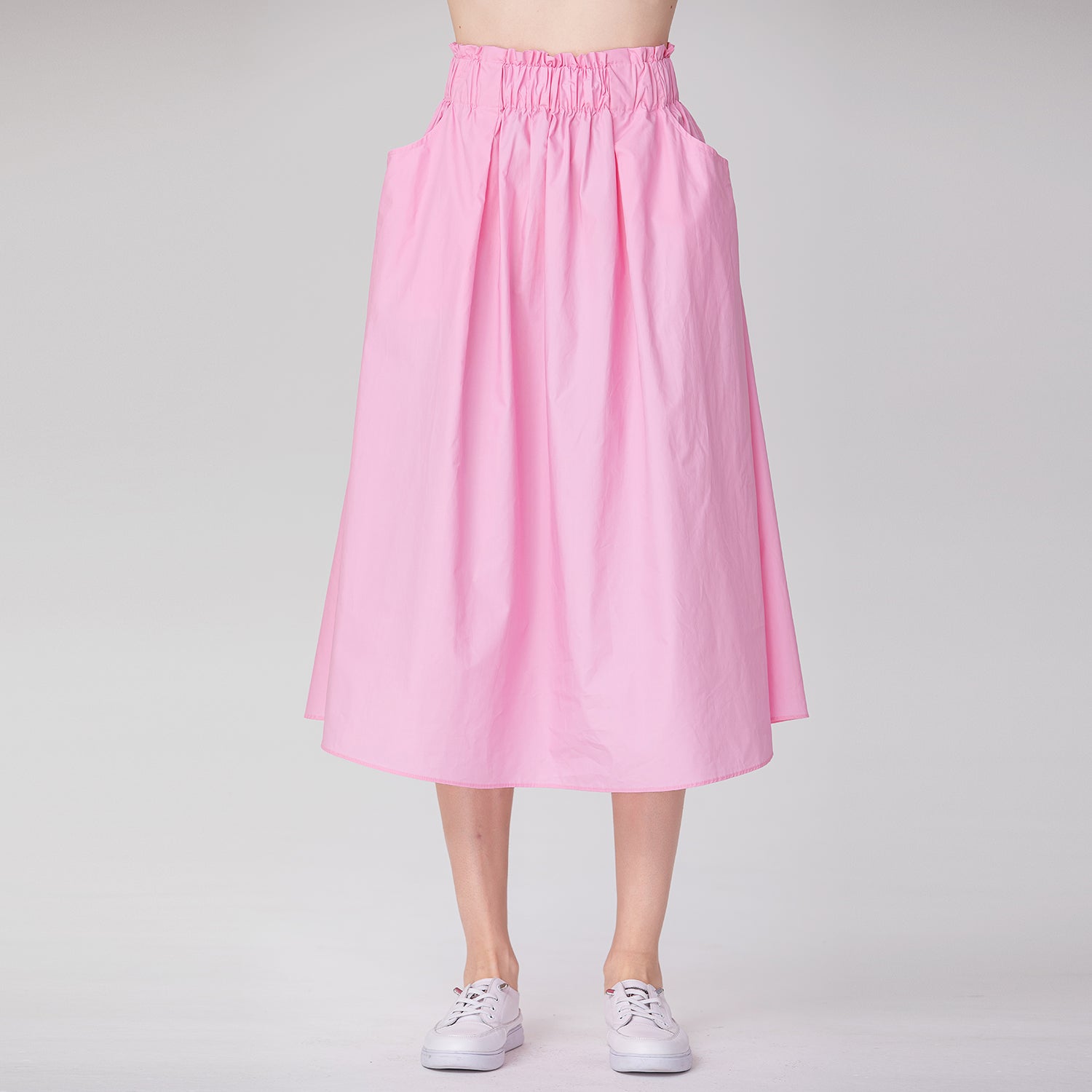 Jupe midi évasée en coton