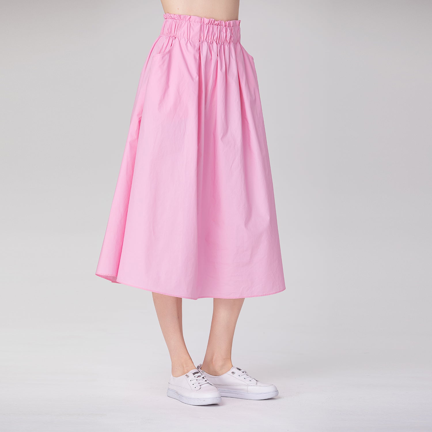 Jupe midi évasée en coton