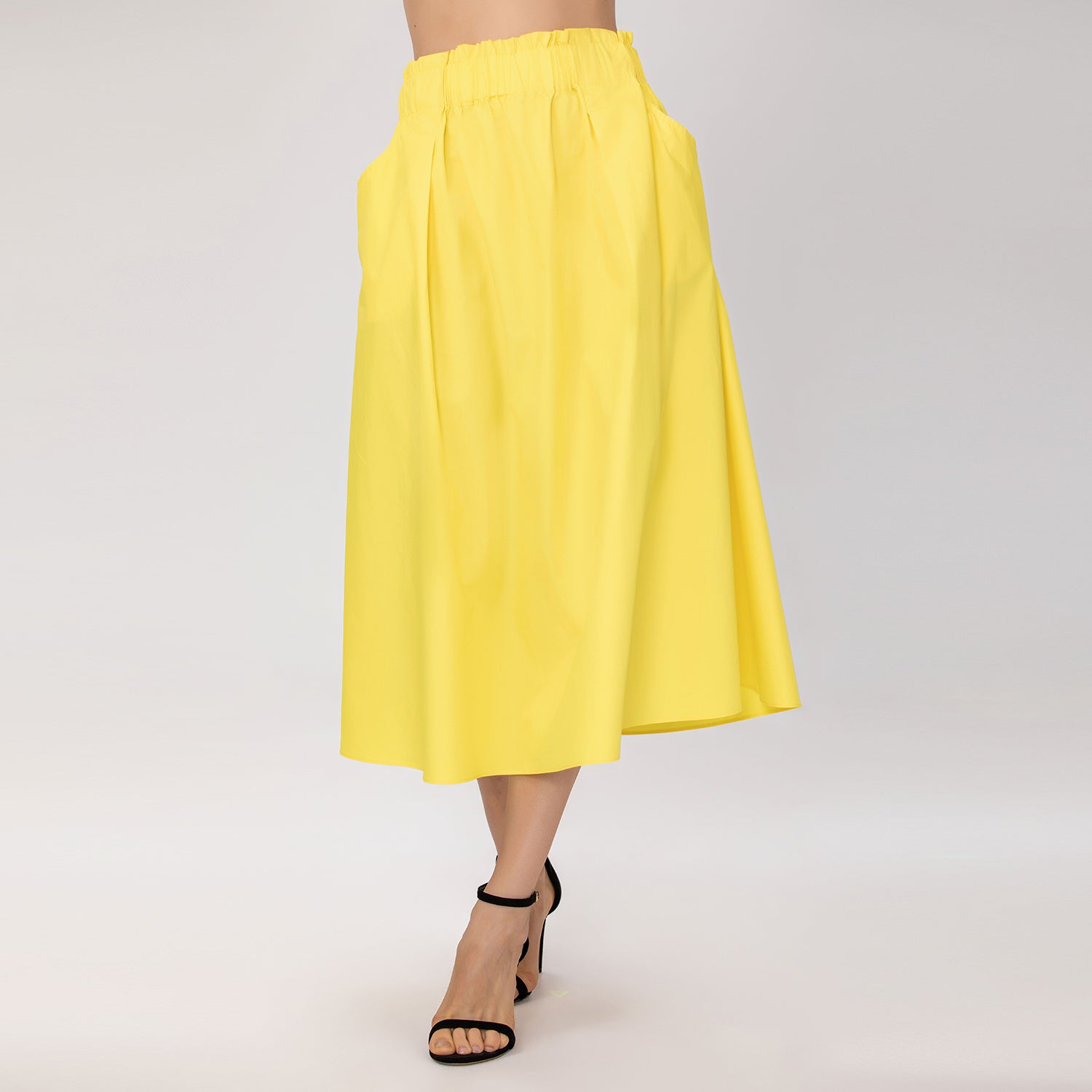Jupe midi évasée en coton