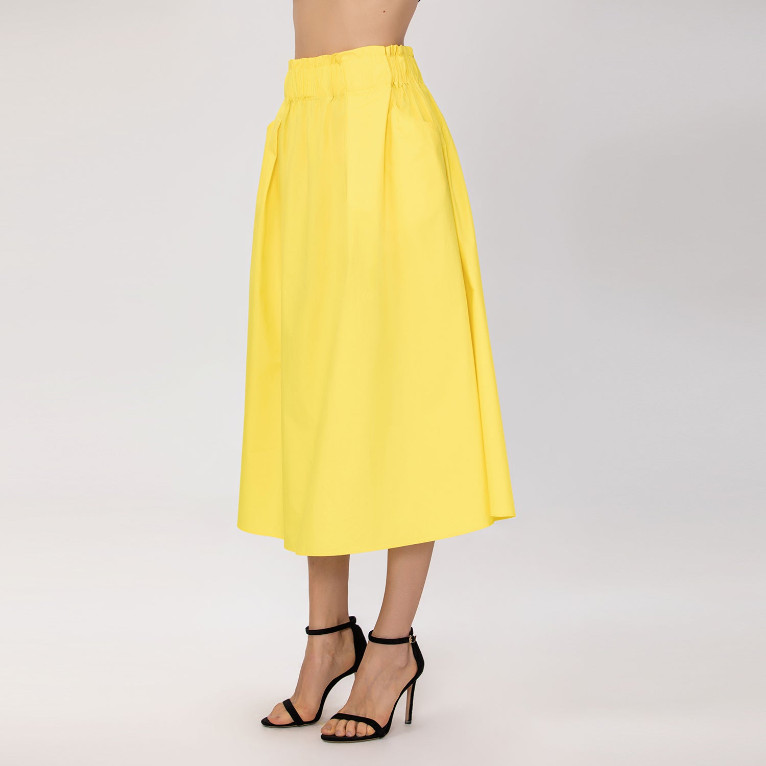 Jupe midi évasée en coton