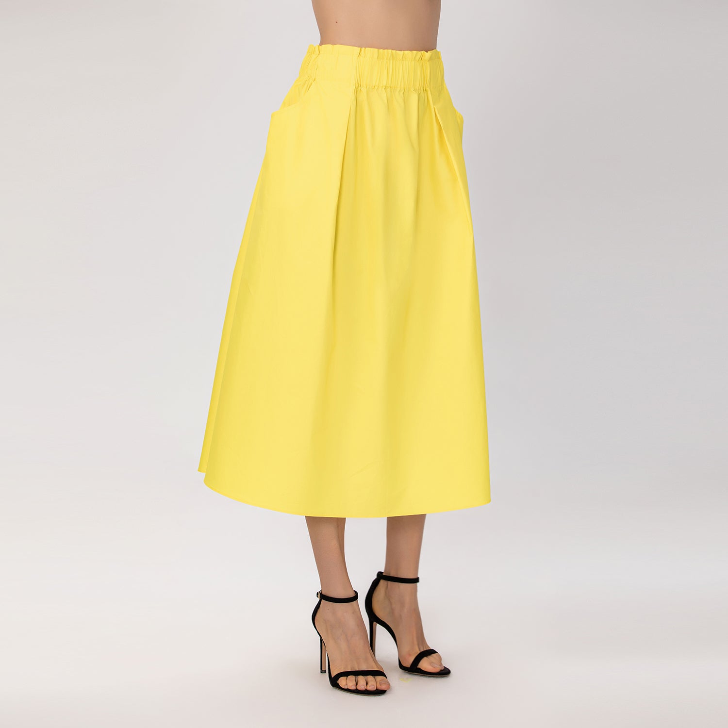 Jupe midi évasée en coton
