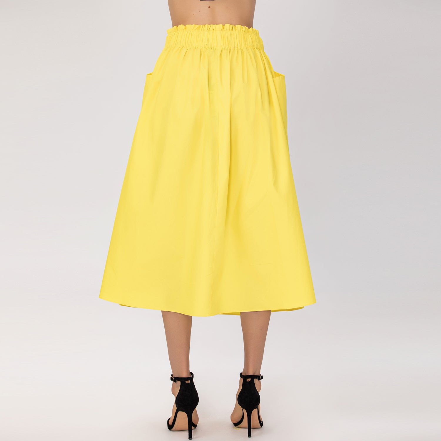 Jupe midi évasée en coton