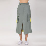 Jupe cargo midi avec poches à rabat