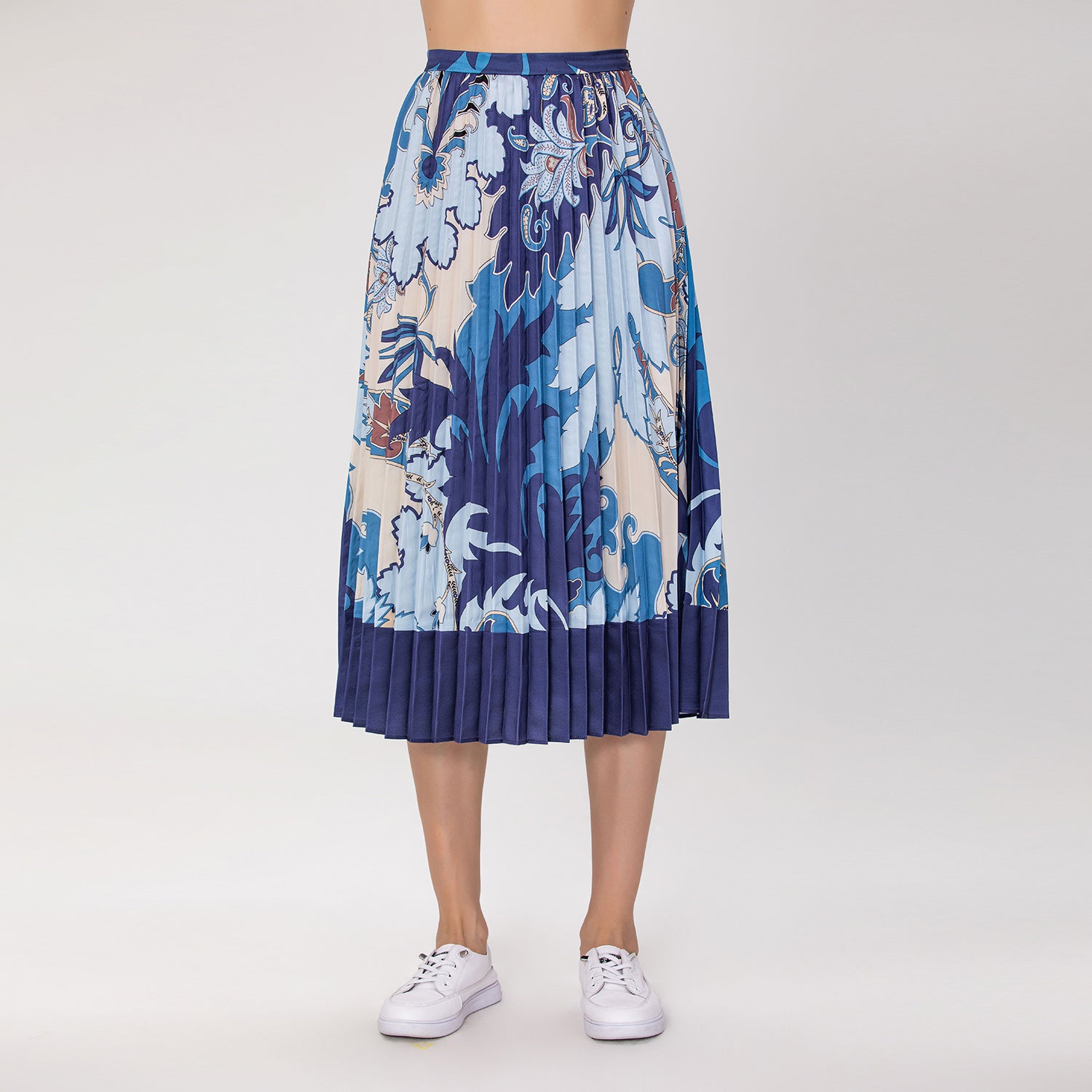 Jupe midi plissée imprimée