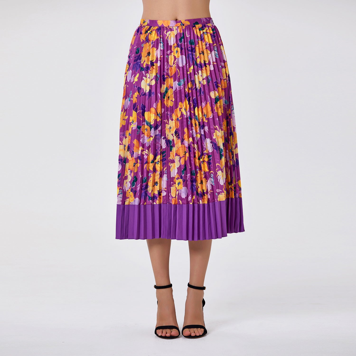 Jupe midi plissée imprimée