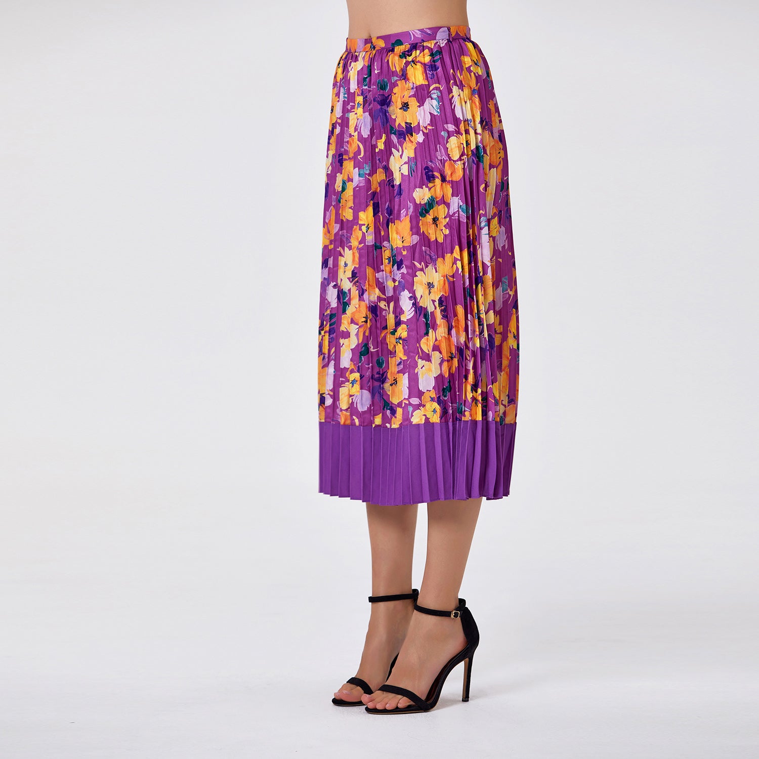 Jupe midi plissée imprimée