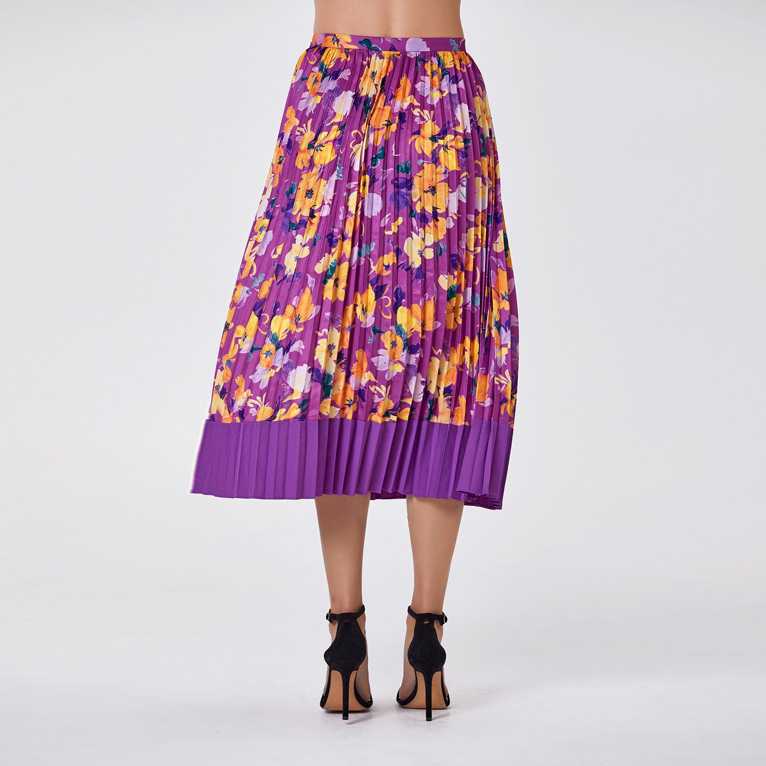 Jupe midi plissée imprimée