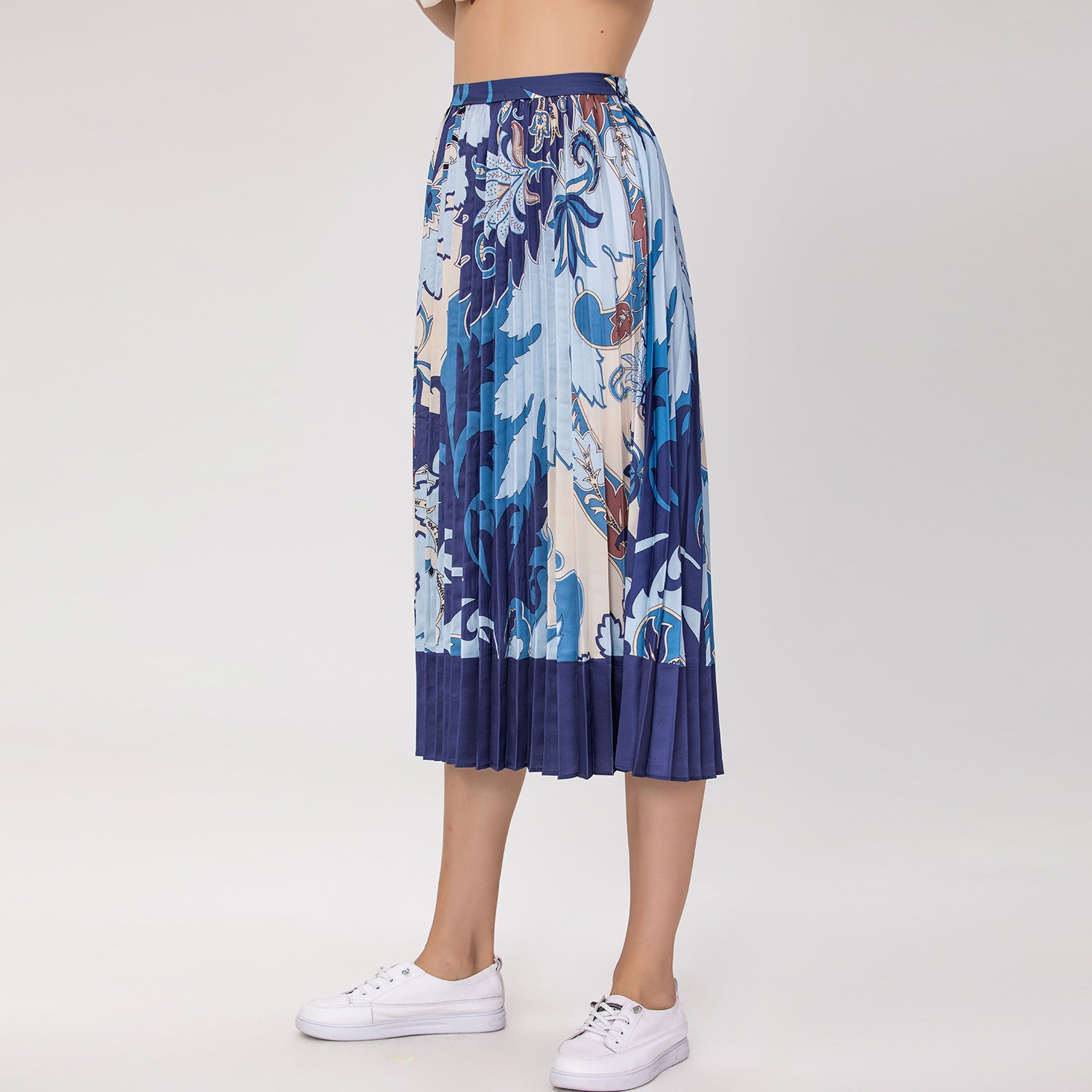 Jupe midi plissée imprimée