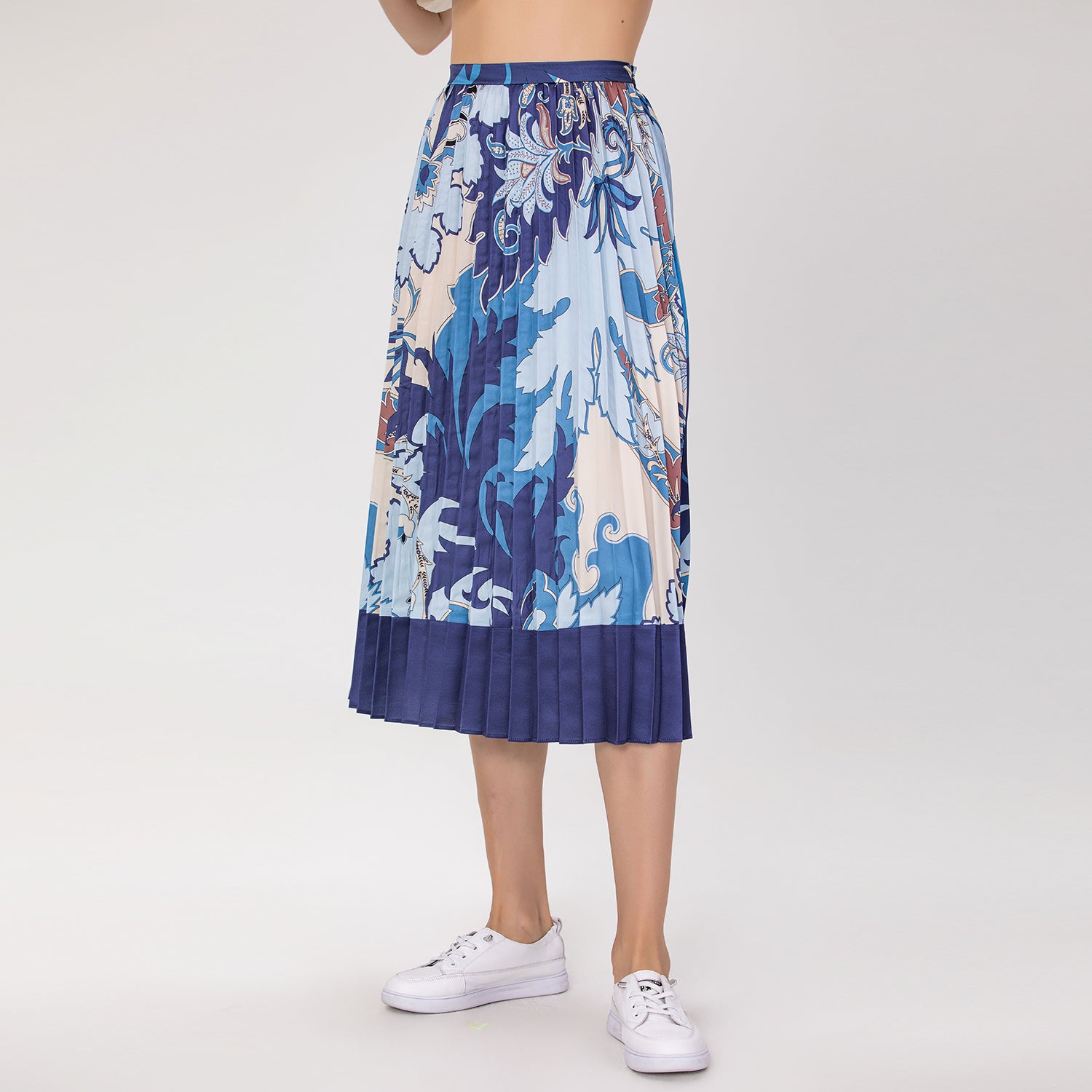 Jupe midi plissée imprimée