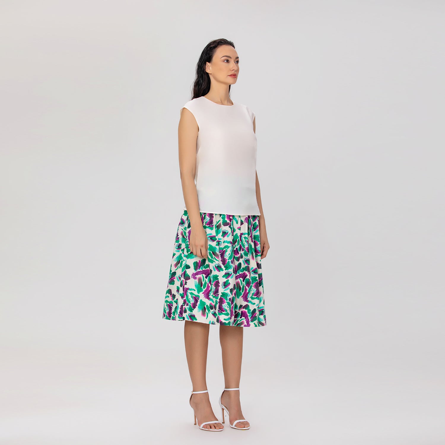 Jupe midi plissée à imprimé floral - Smart & Joy