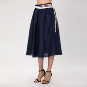 Jupe évasée mi-longue en lin