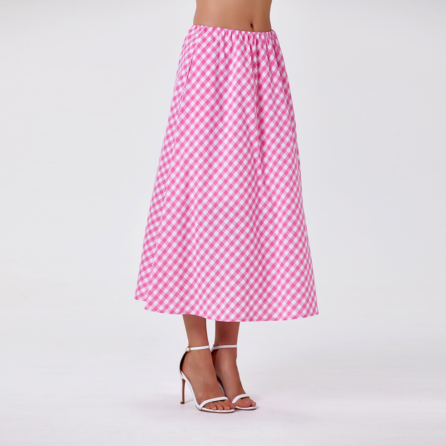 Jupe midi en coton avec poches