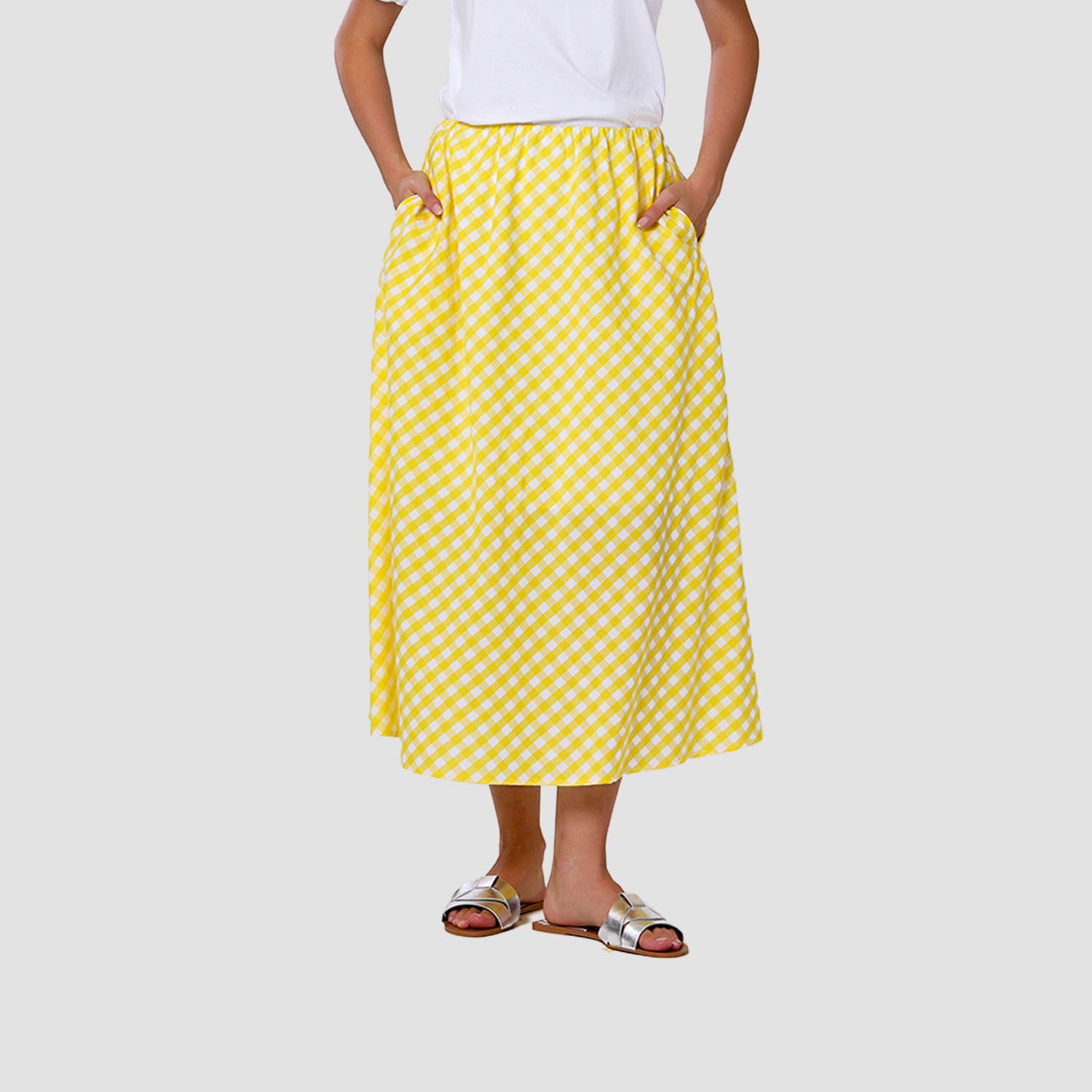 Jupe midi en coton avec poches - Smart & Joy
