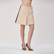 Jupe trapèze en tweed à taille haute